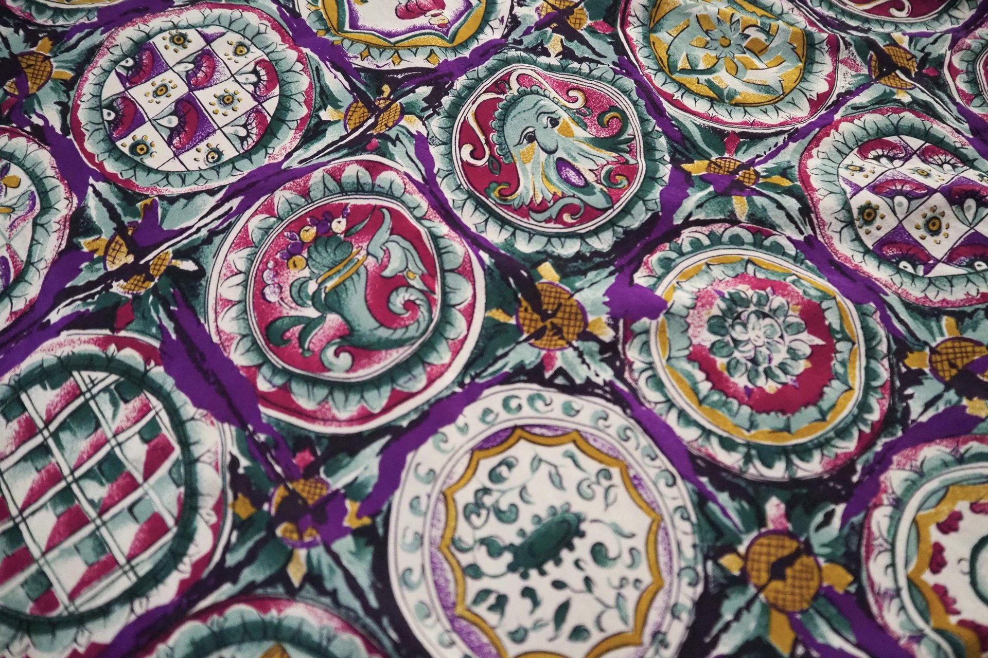 Vintage silk scarf | Purple silk scarf | Large vintage silk scarf | Made in Finland | Finnish silk scarf | Purple scarf