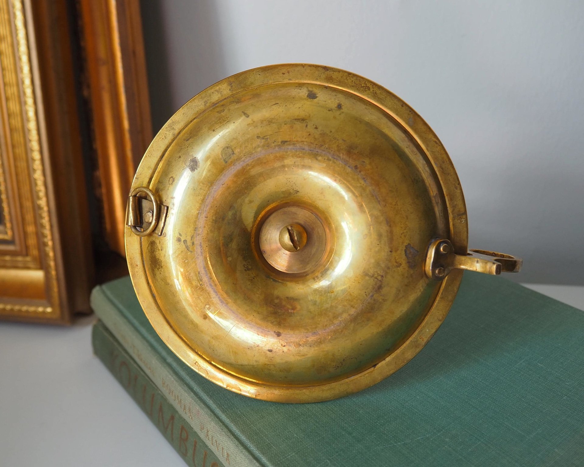 Vintage gimbal candlestick holder | Gimbal brass candlestick holder | Vintage chamber candle holder | Vintage ship candlestick holder