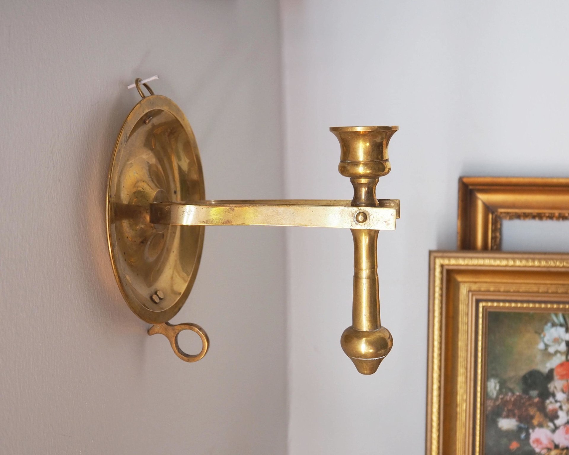 Vintage gimbal candlestick holder | Gimbal brass candlestick holder | Vintage chamber candle holder | Vintage ship candlestick holder