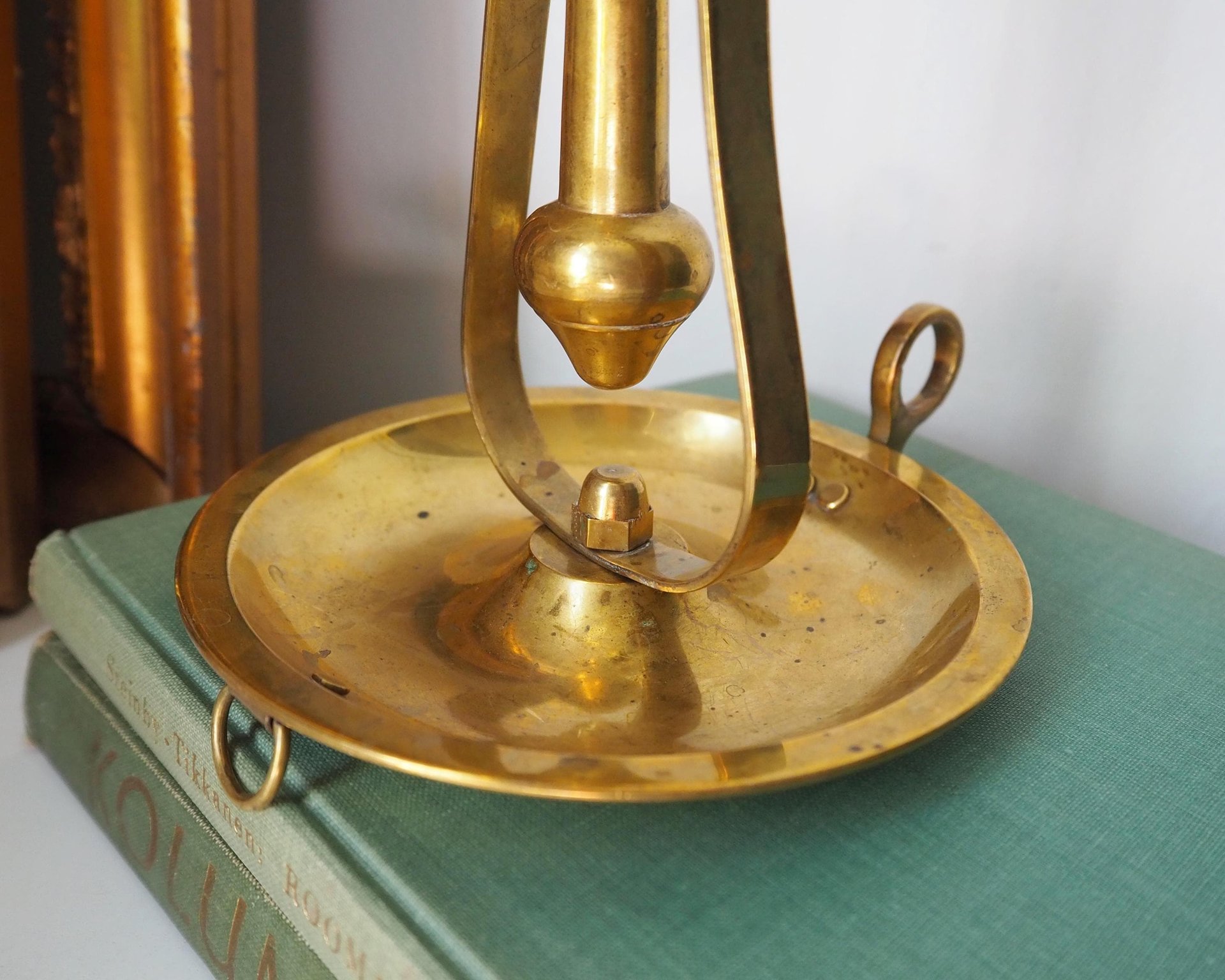 Vintage gimbal candlestick holder | Gimbal brass candlestick holder | Vintage chamber candle holder | Vintage ship candlestick holder