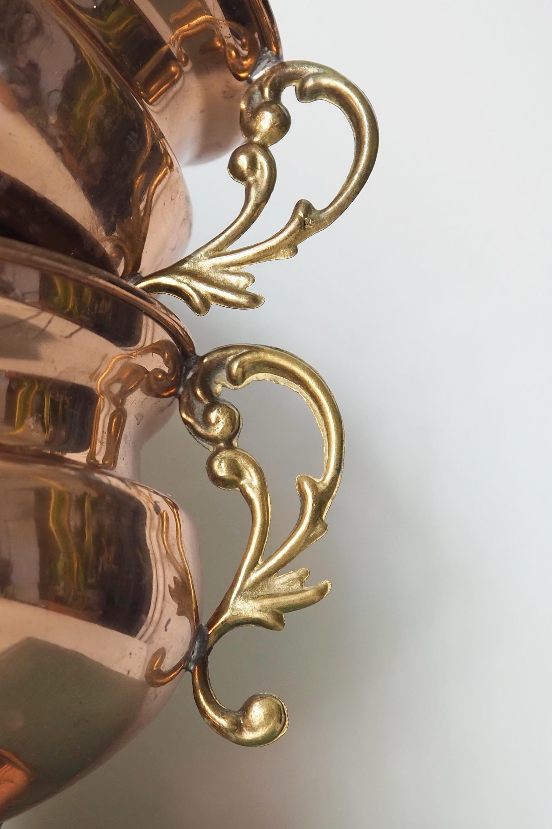 Set of two vintage copper planters | Vintage footed bowls | Matching copper planters | Vintage footed planters | Vintage planters