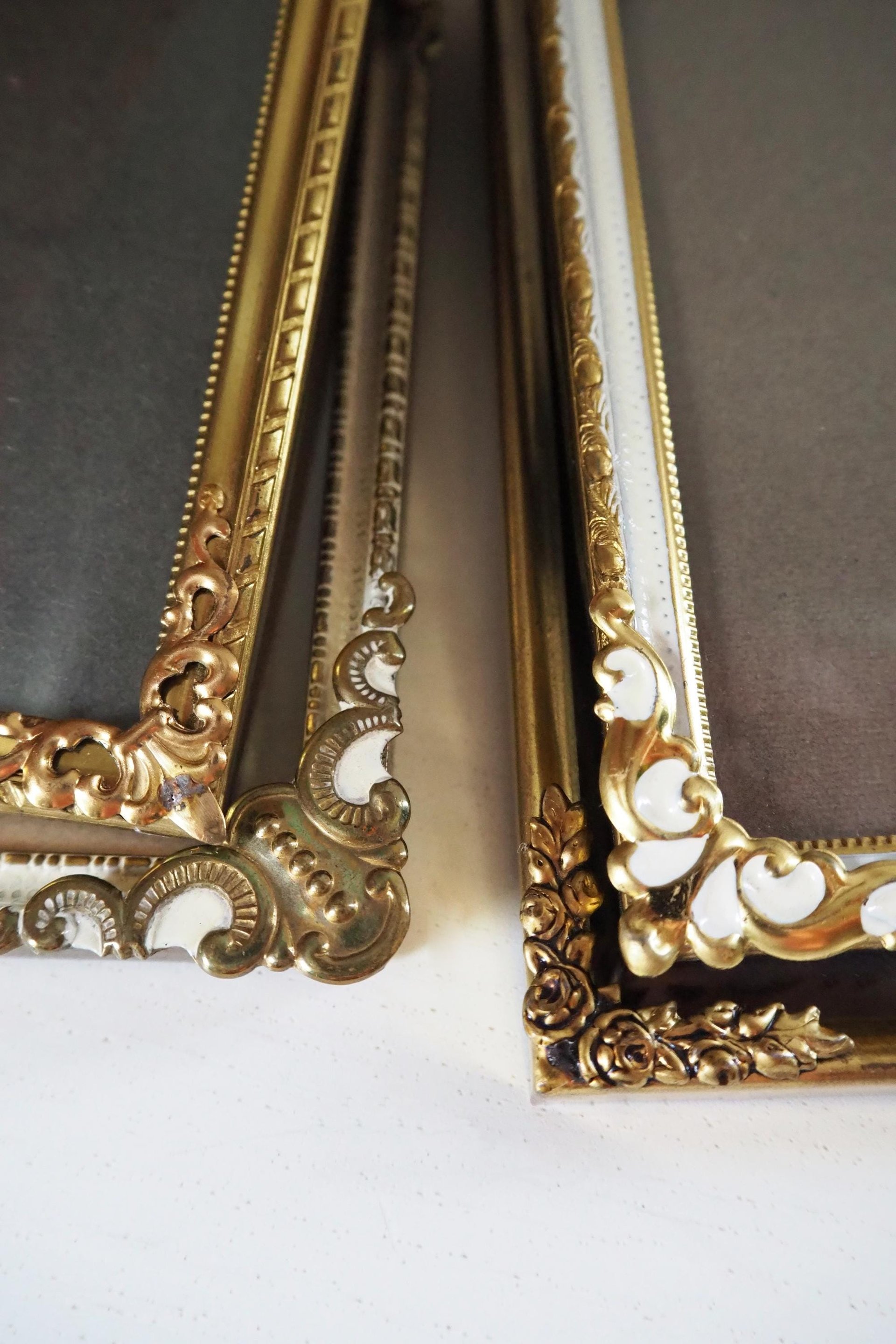 Set of four vintage photo frames | Set of four mismatched vintage frames | Vintage brass picture frames | Vintage brass frame set