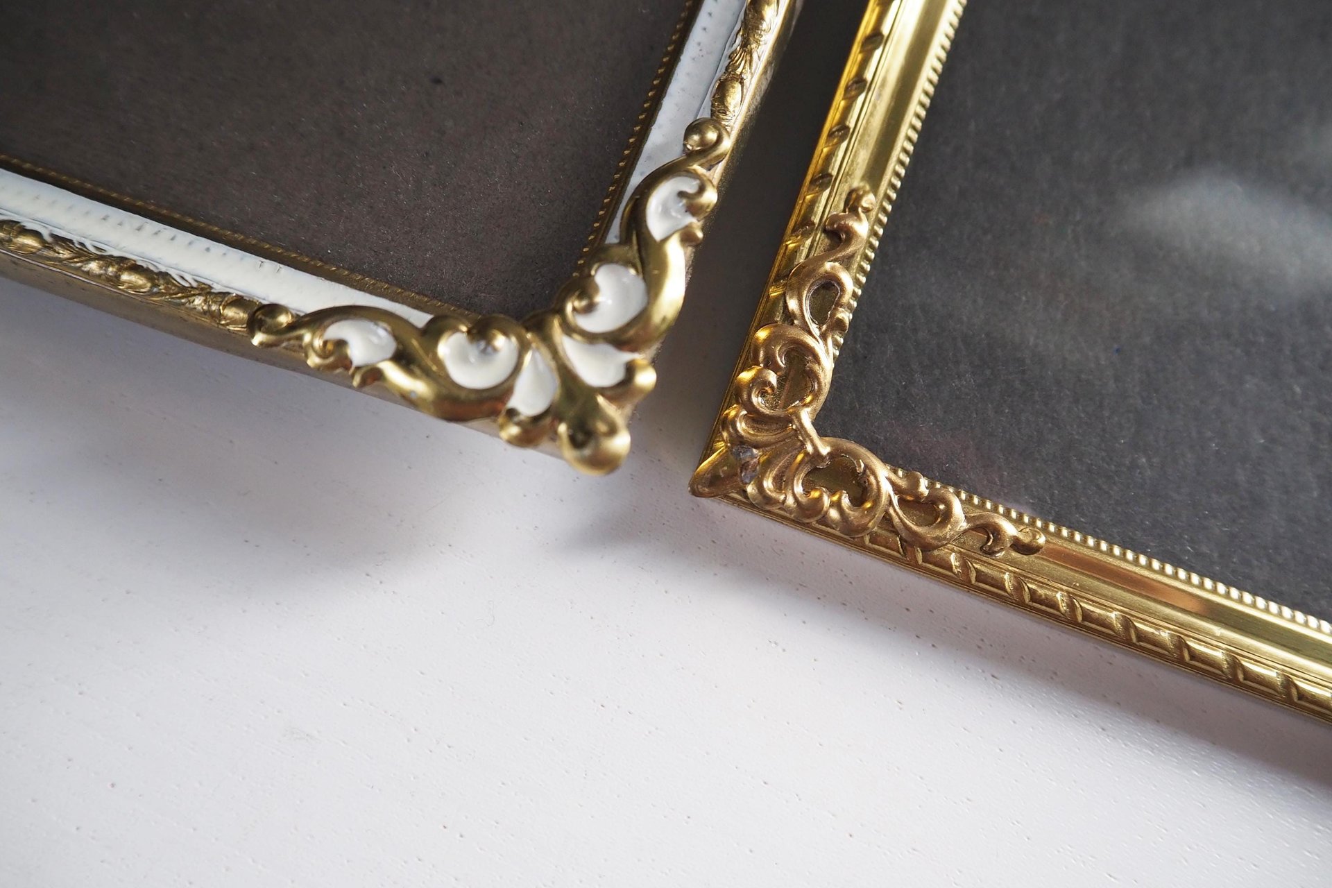Set of four vintage photo frames | Set of four mismatched vintage frames | Vintage brass picture frames | Vintage brass frame set
