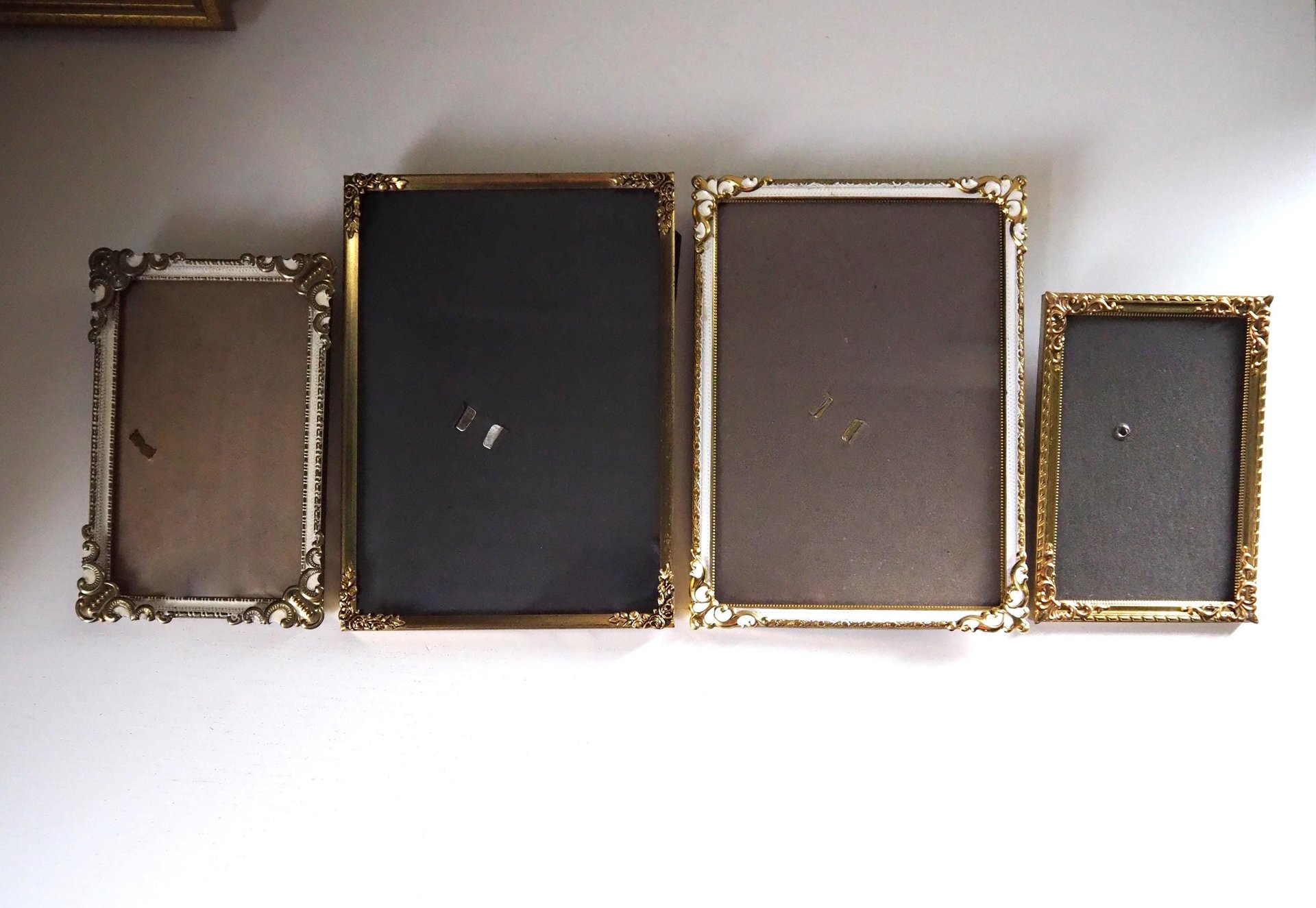 Set of four vintage photo frames | Set of four mismatched vintage frames | Vintage brass picture frames | Vintage brass frame set
