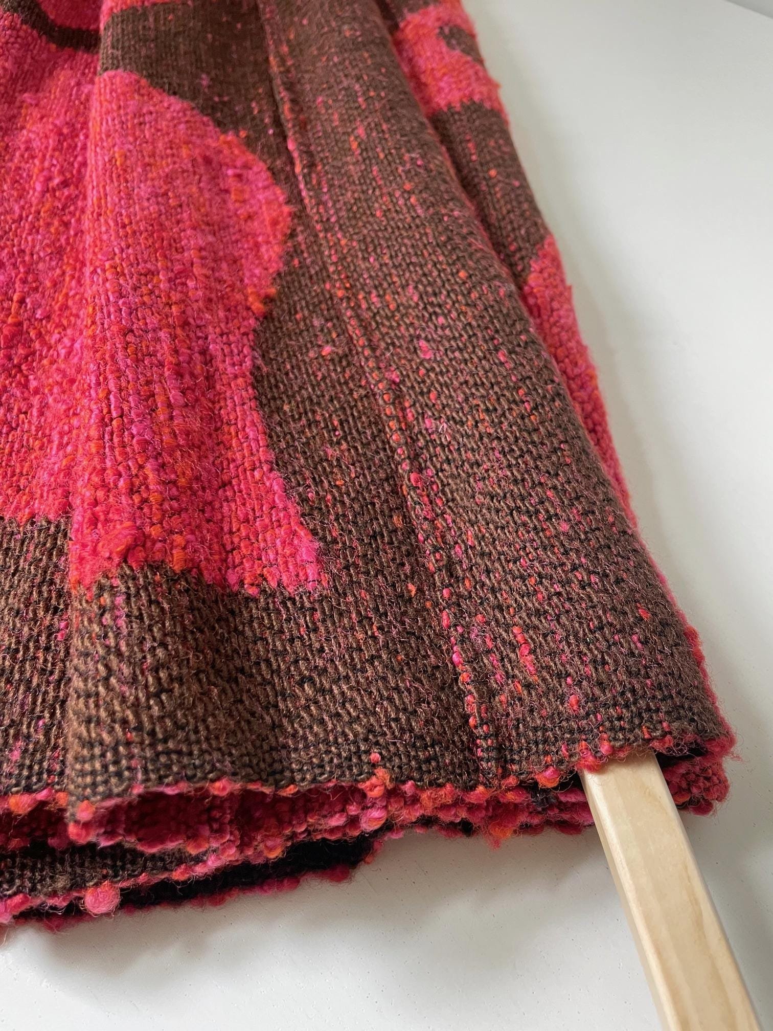 Vintage wall hanging | Large wall hanging | Scandinavian wall tapestry | 1970s wall tapestry | Retro wall hanging | Red and brown tapestry