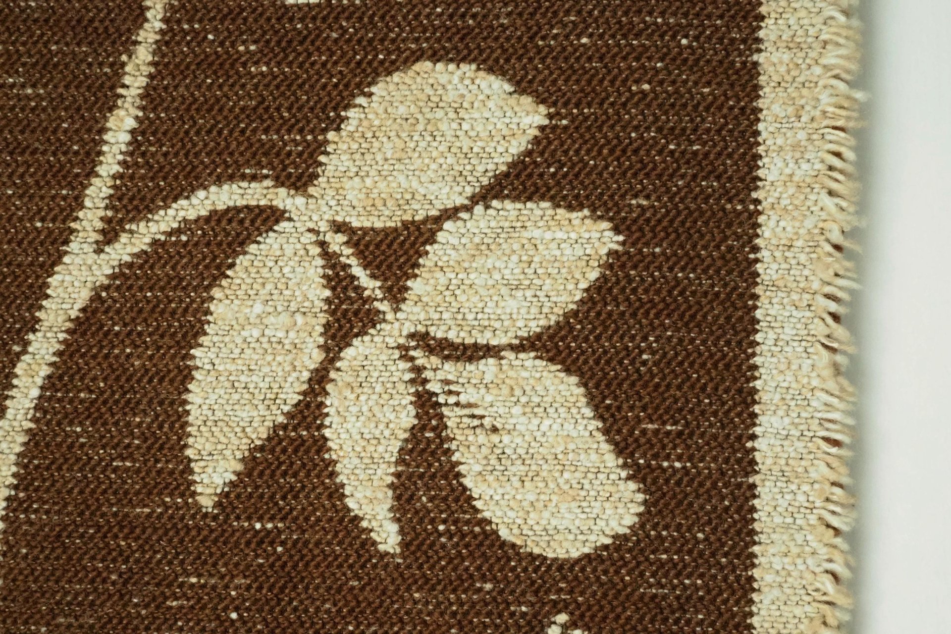 Vintage wall hanging | Large wall hanging | Scandinavian woven textile | Bird wall hanging | Brown and white wall hanging