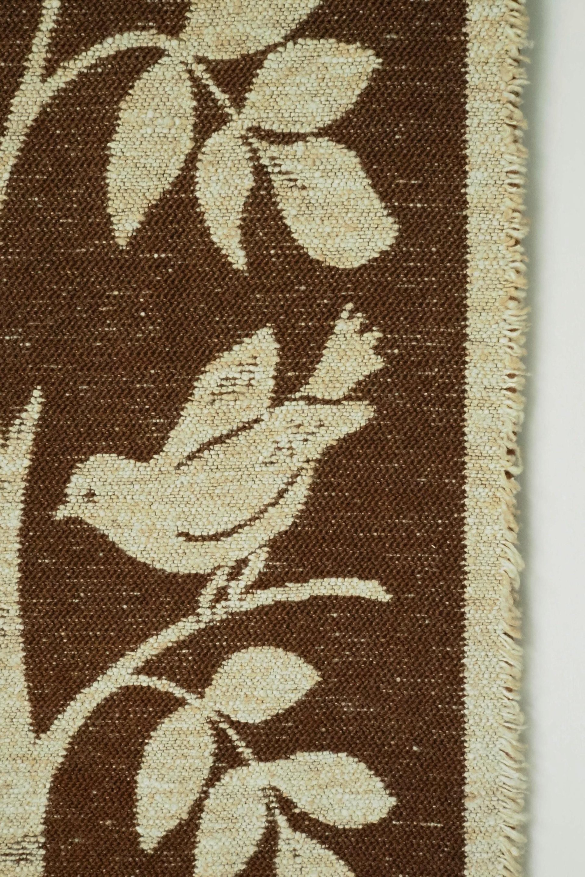 Vintage wall hanging | Large wall hanging | Scandinavian woven textile | Bird wall hanging | Brown and white wall hanging