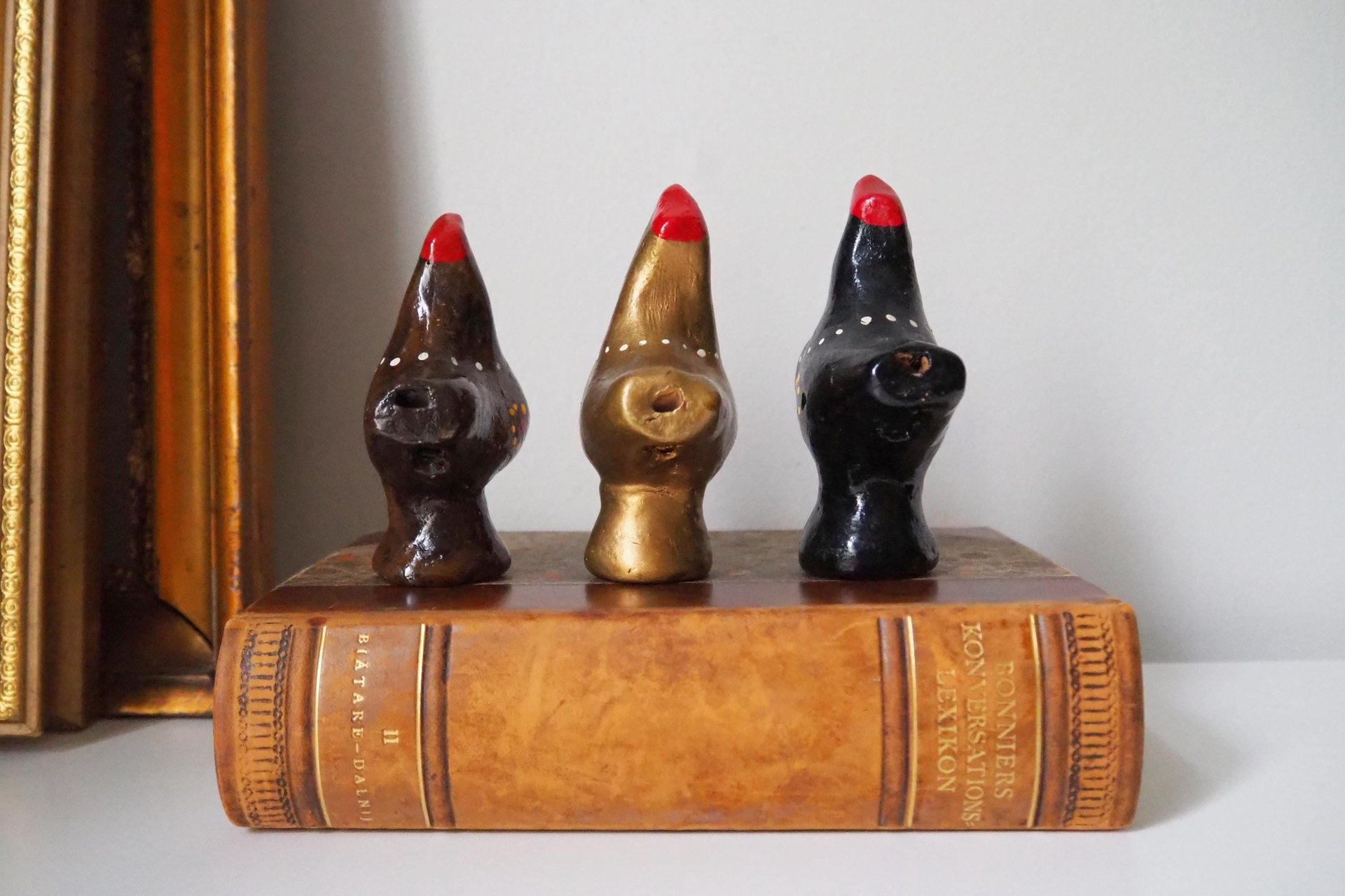 Vintage bird whistle set | Ceramic bird whistles | Retro bird whistles | Colourful bird whistles | Made in Finland | Finnish bird whistles