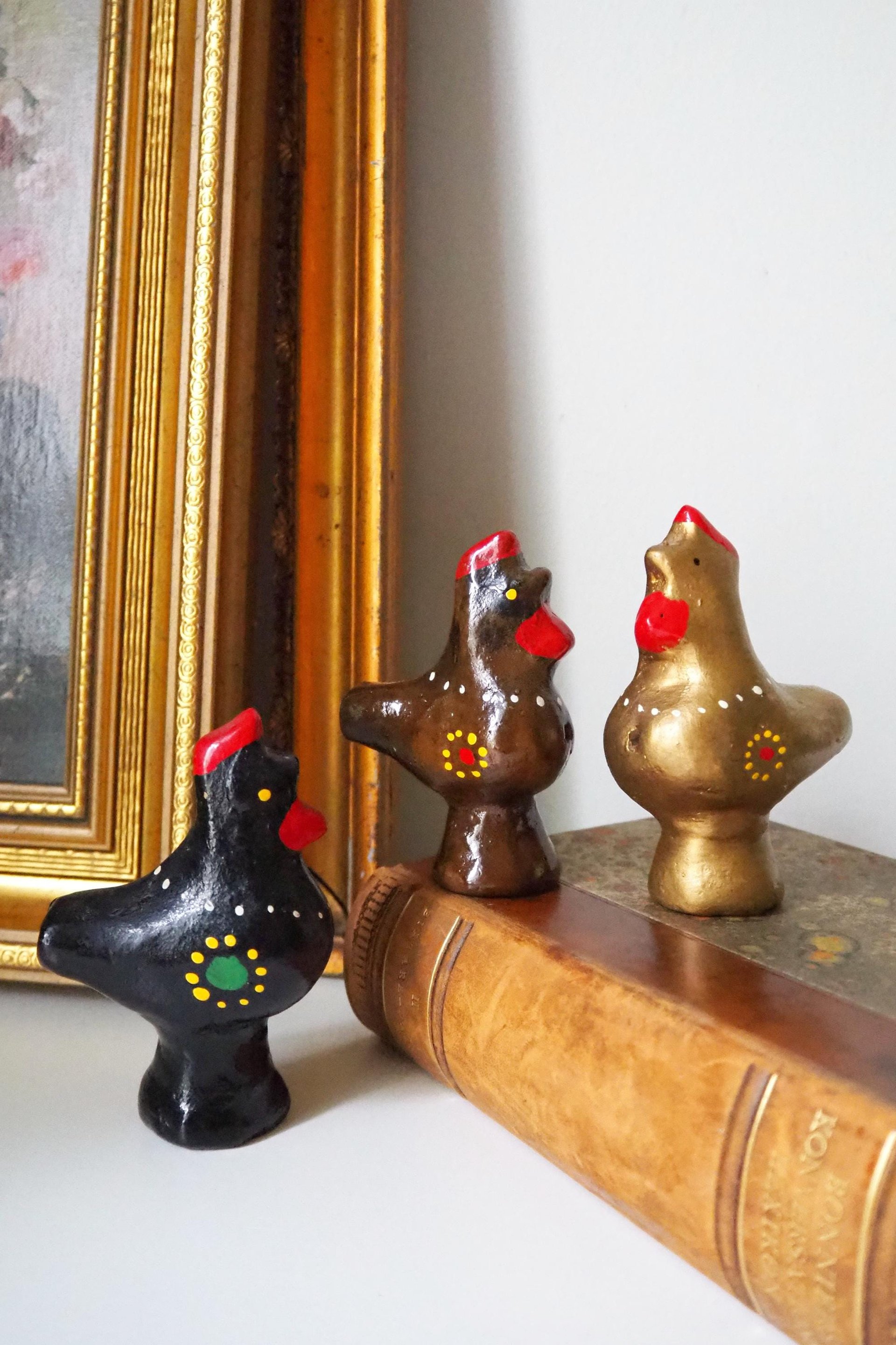 Vintage bird whistle set | Ceramic bird whistles | Retro bird whistles | Colourful bird whistles | Made in Finland | Finnish bird whistles