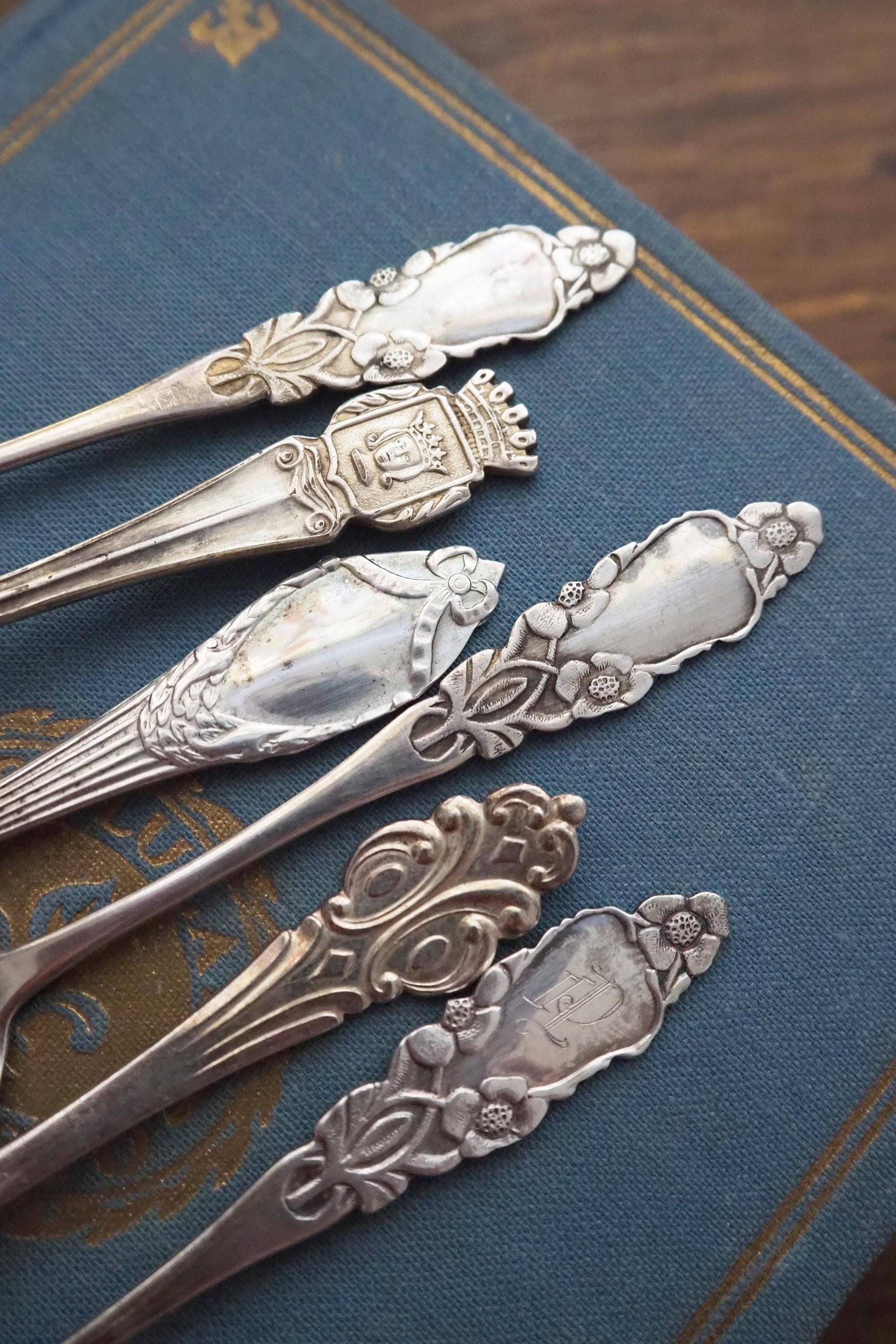 Set of six vintage coffee spoons | Small silver plated coffee spoons | Mismatched spoon set | Vintage alpacca coffee spoons