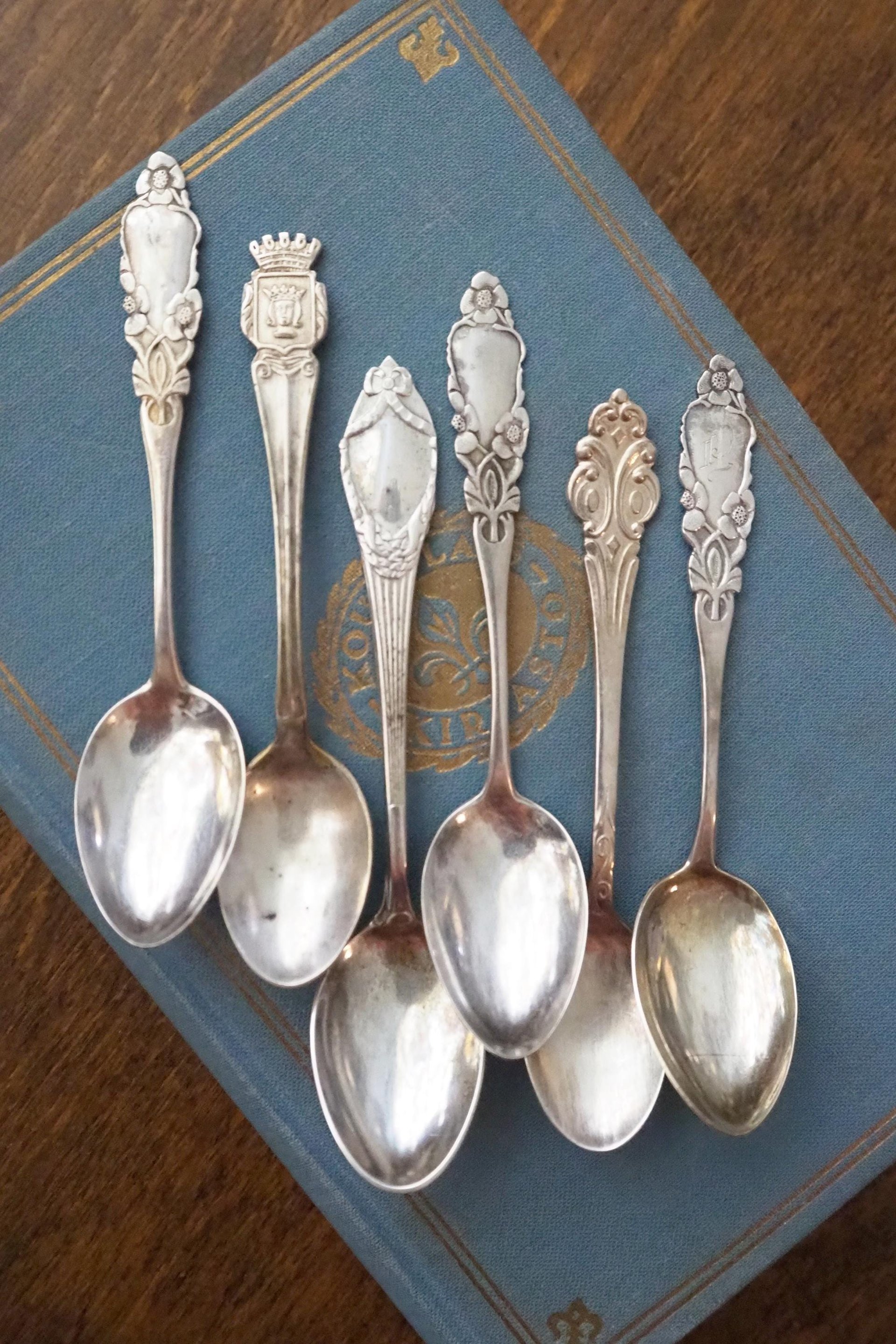 Set of six vintage coffee spoons | Small silver plated coffee spoons | Mismatched spoon set | Vintage alpacca coffee spoons