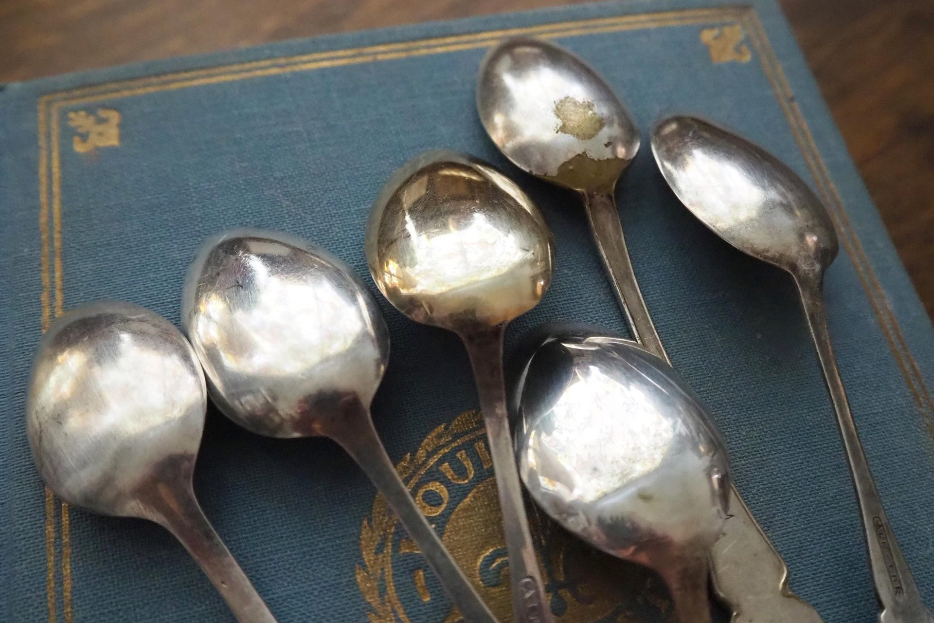 Set of six vintage coffee spoons | Small silver plated coffee spoons | Mismatched spoon set | Vintage alpacca coffee spoons