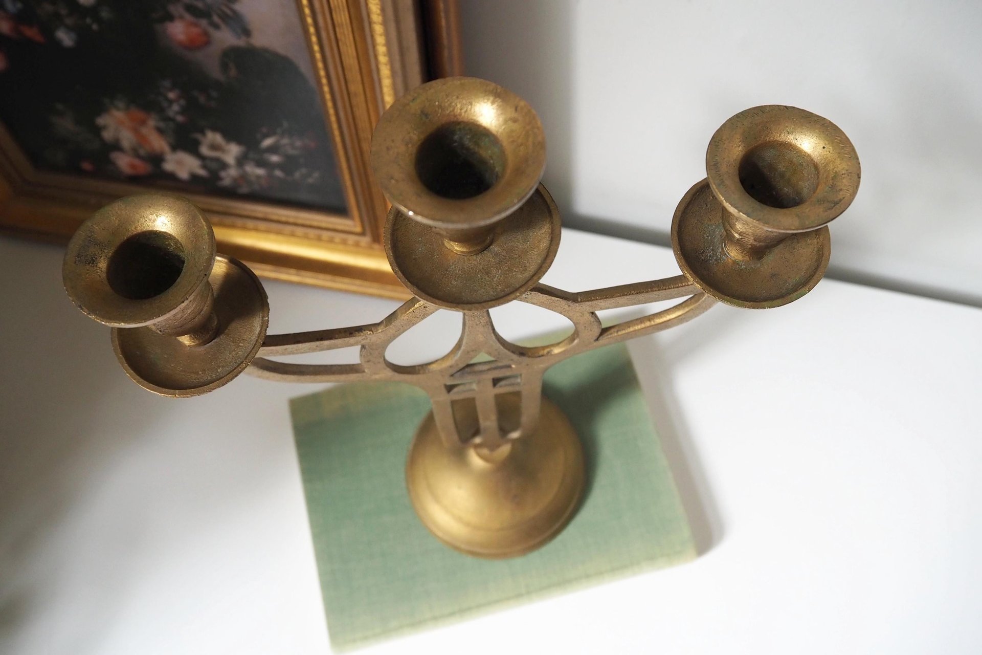 Vintage three arm candelabra | Vintage candelabrum | Three arm candlestick holder | Vintage candelabra | Art nouveau candelabrum