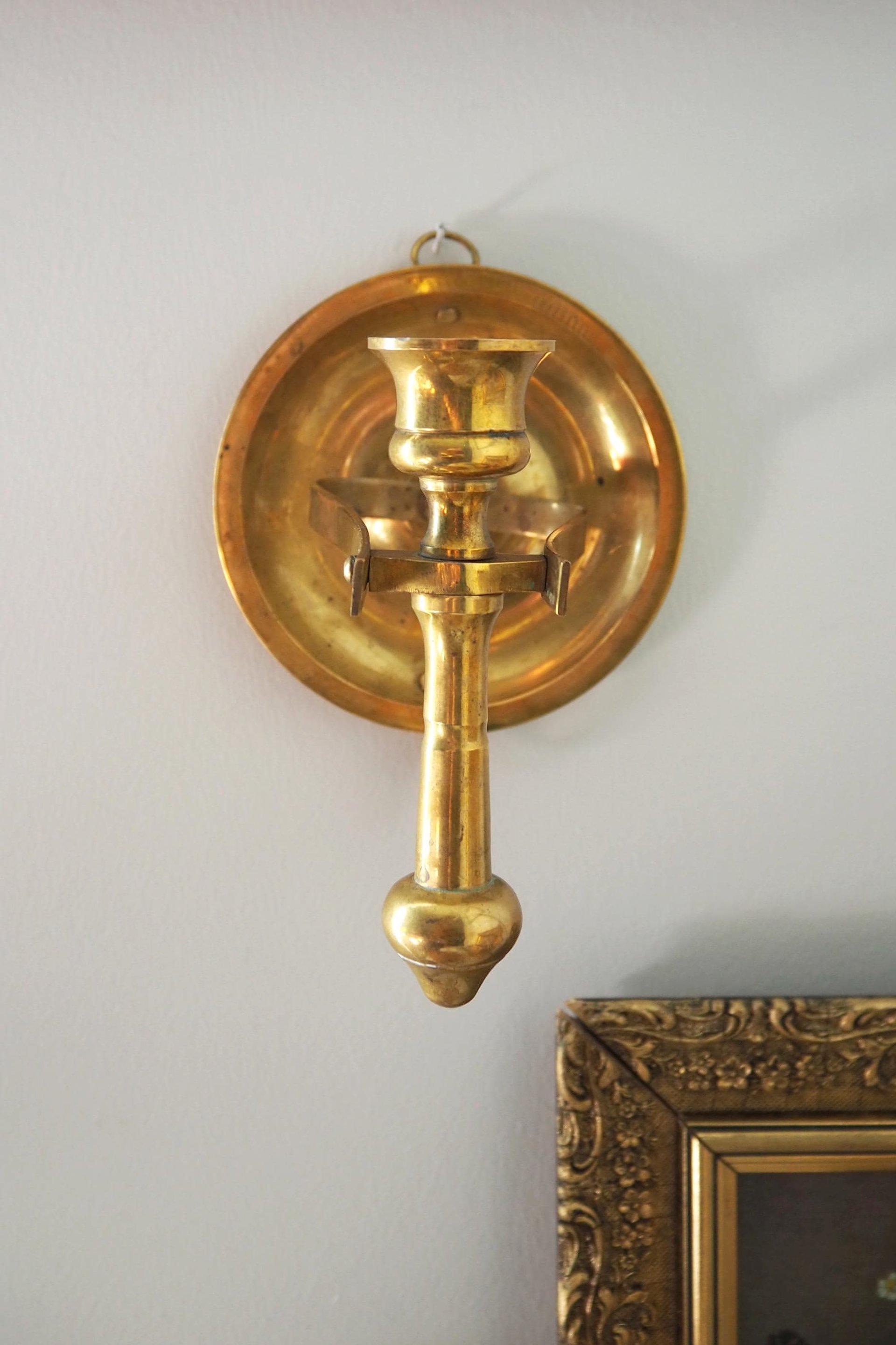 Vintage gimbal candlestick holder | Gimbal brass candlestick holder | Vintage chamber candle holder | Vintage ship candlestick holder