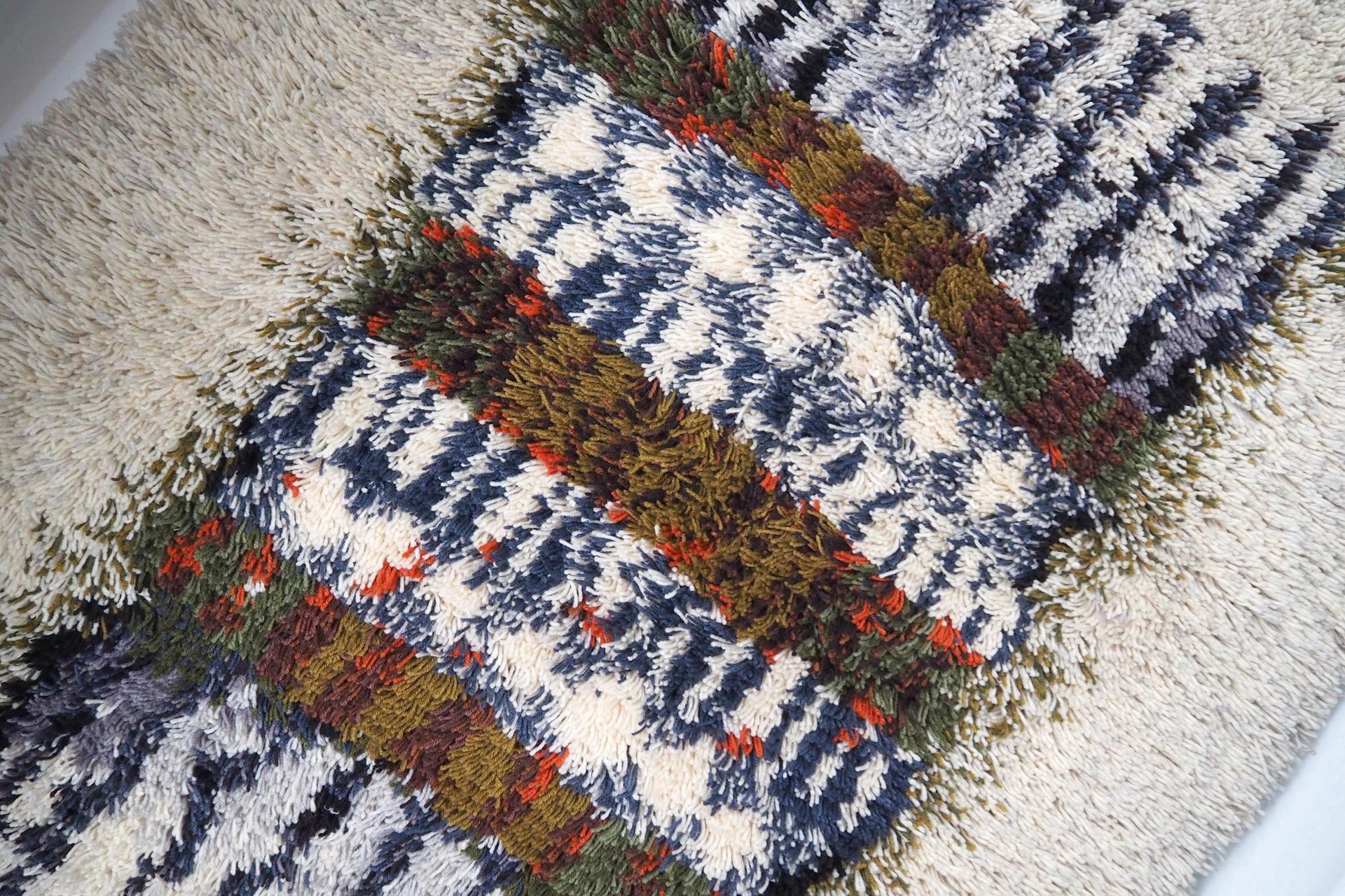 Vintage Rya wall hanging | Scandinavian Rya rug | Wool vintage wall hanging | Vintage wool Rya rug | Traditional Scandinavian wall hanging