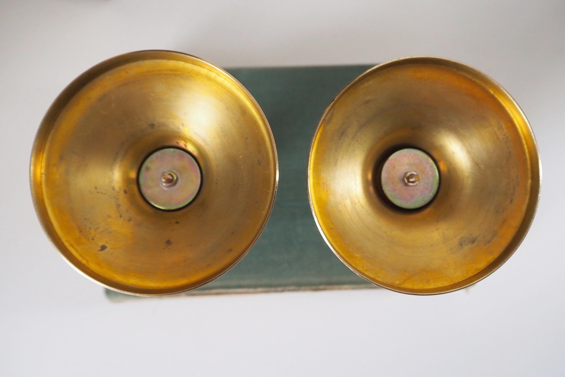 Pair of vintage candlestick holders | Brass candlestick holders | Simple brass candlestick holders