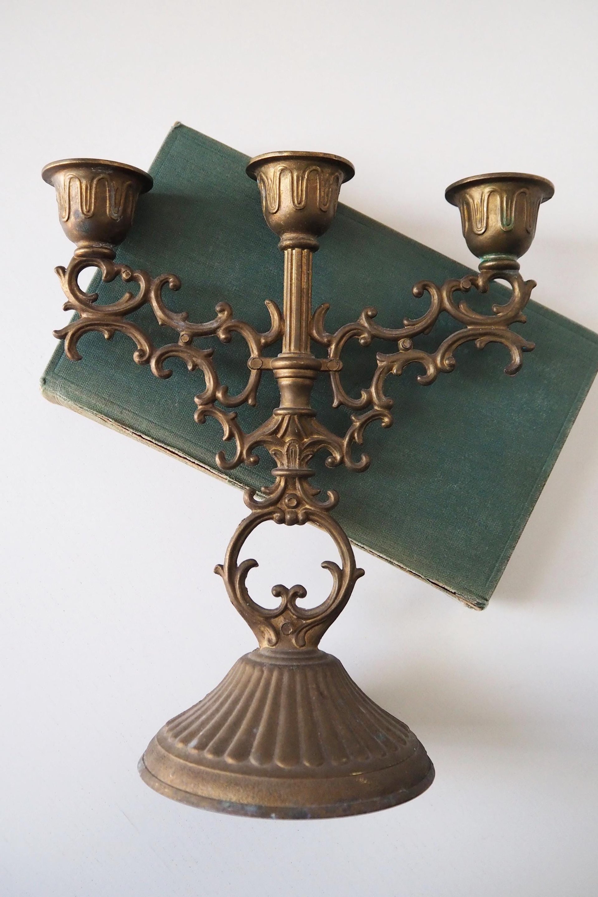 Vintage three arm candelabra | Ornate candelabra | Three arm candlestick holder | Vintage candelabrum | Small candelabrum