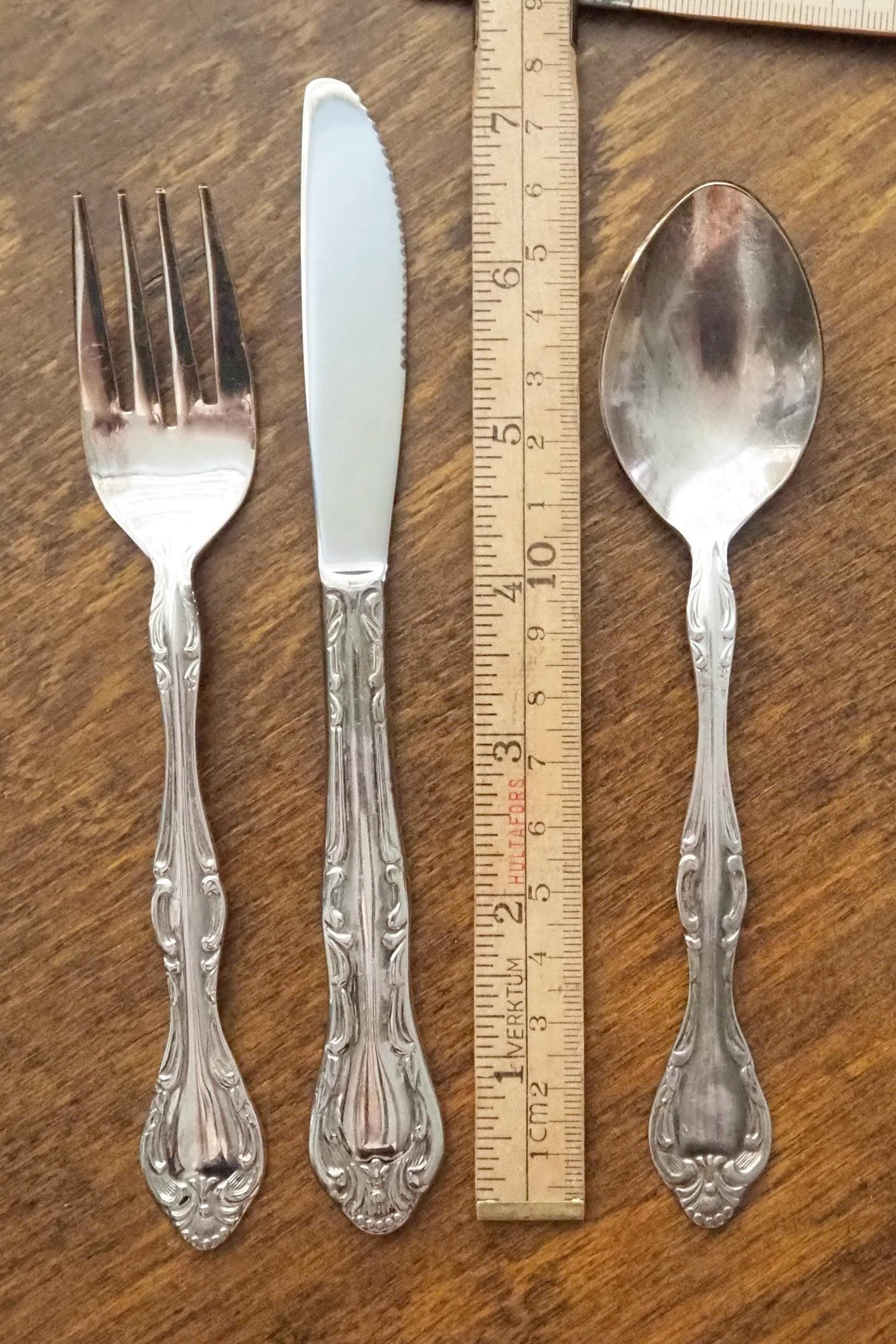 Vintage flatware set for six | Vintage silver plated forks, knives and spoons | Small forks, knives and spoons | Small cutlery set