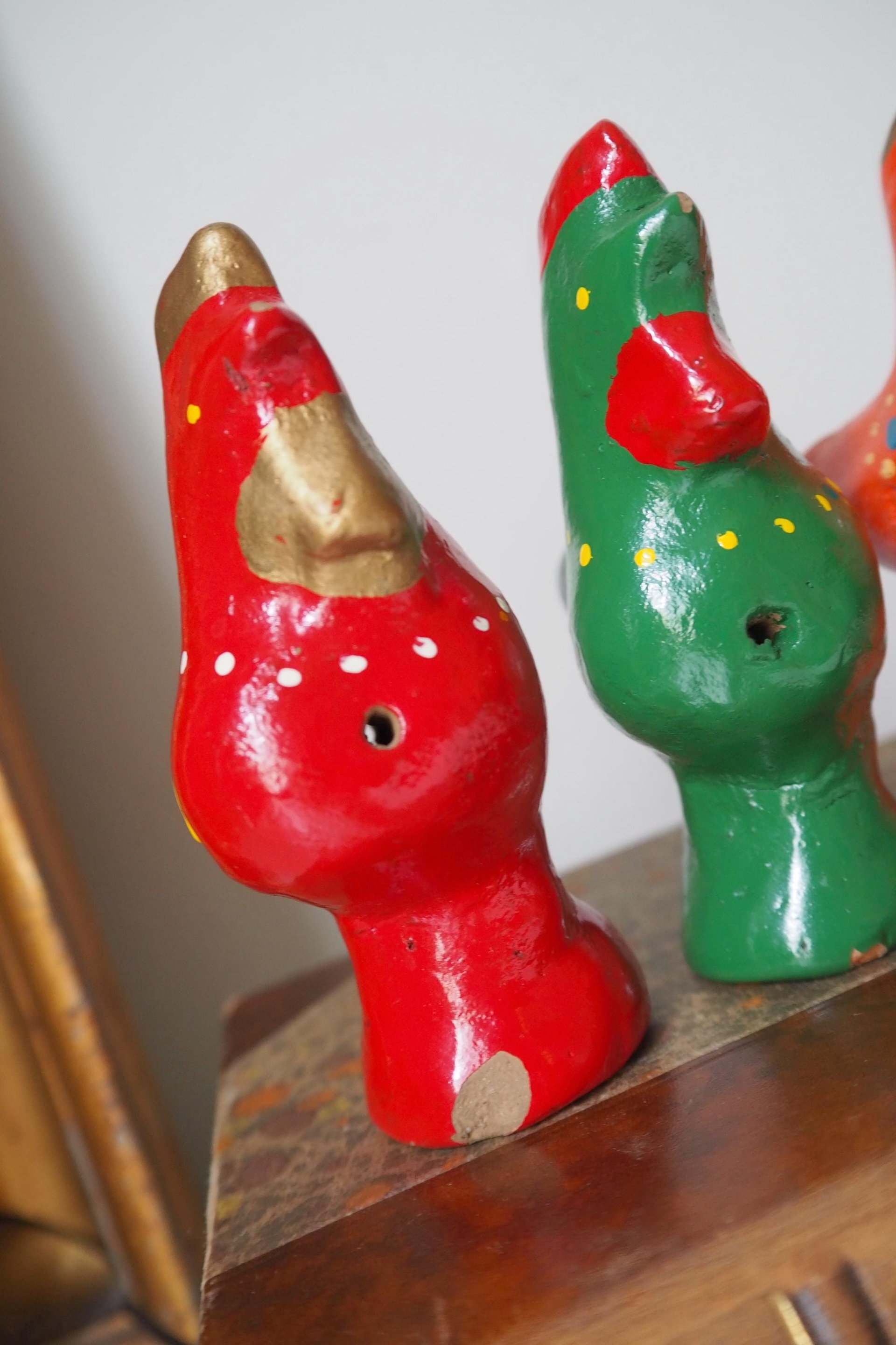 Vintage bird whistle set | Ceramic bird whistles | Retro bird whistles | Colourful bird whistles | Made in Finland | Finnish bird whistles