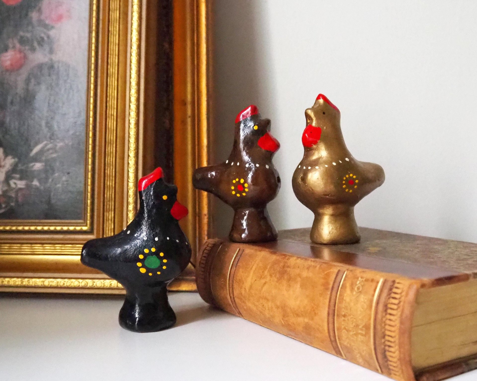 Vintage bird whistle set | Ceramic bird whistles | Retro bird whistles | Colourful bird whistles | Made in Finland | Finnish bird whistles