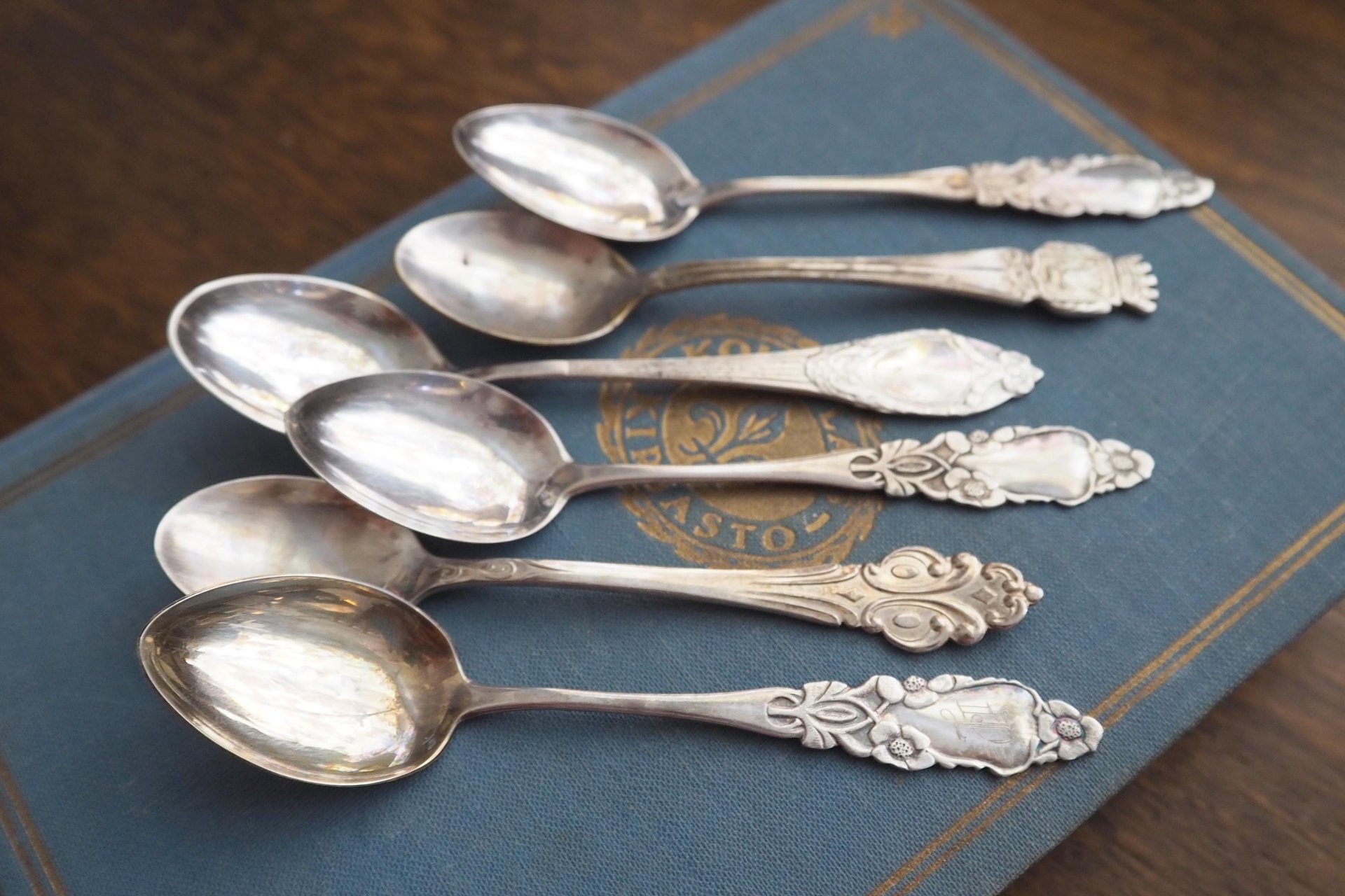Set of six vintage coffee spoons | Small silver plated coffee spoons | Mismatched spoon set | Vintage alpacca coffee spoons