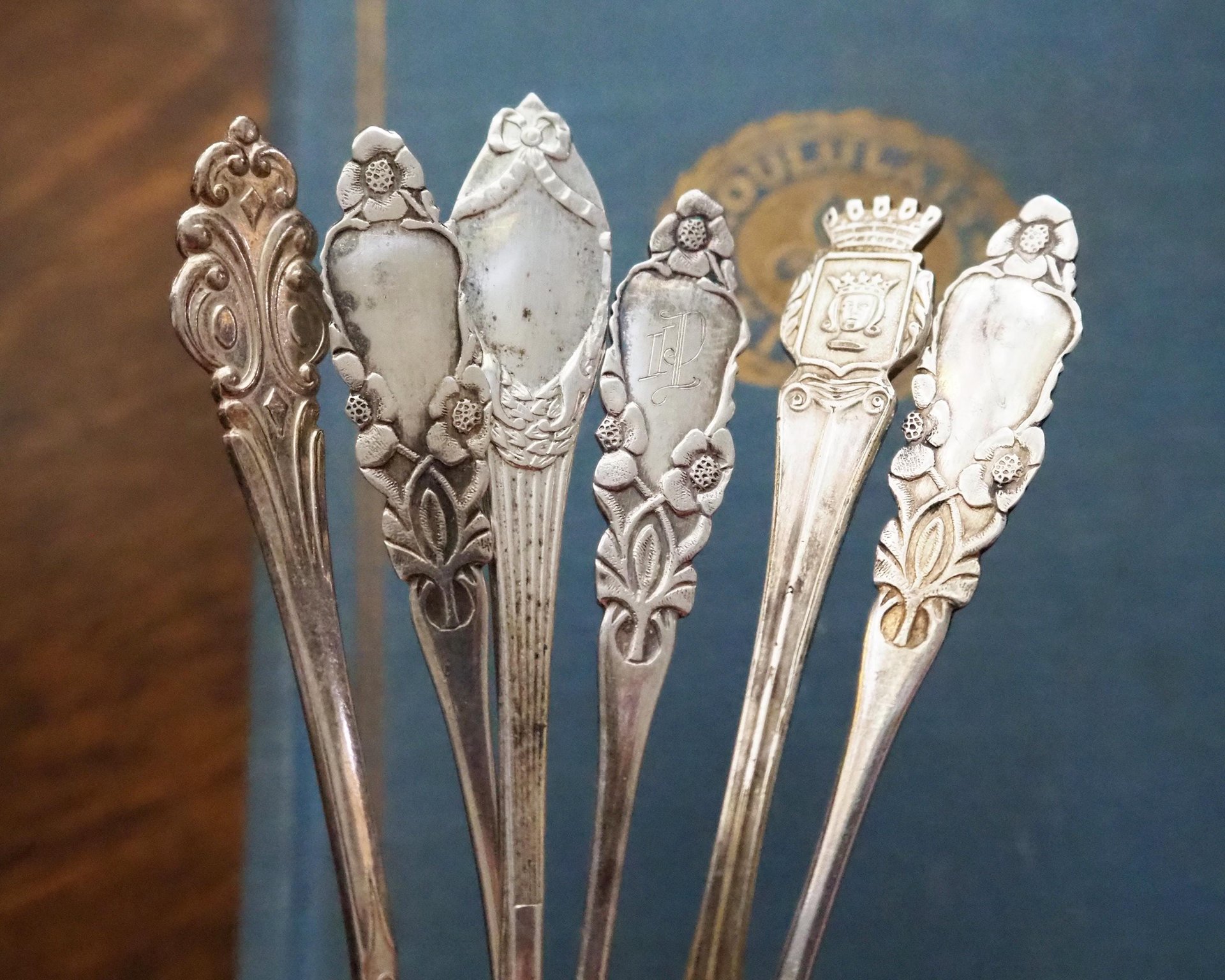 Set of six vintage coffee spoons | Small silver plated coffee spoons | Mismatched spoon set | Vintage alpacca coffee spoons