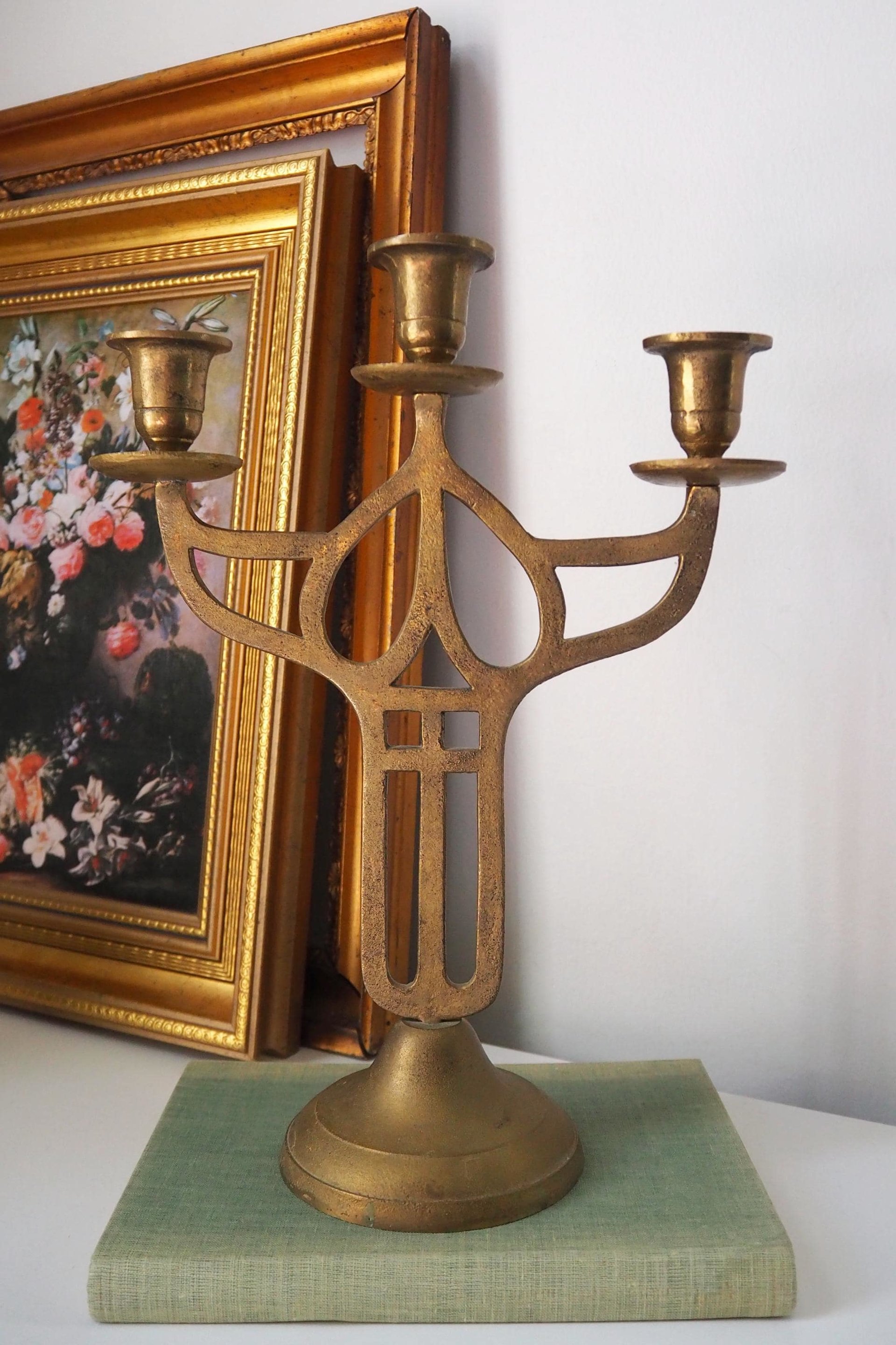 Vintage three arm candelabra | Vintage candelabrum | Three arm candlestick holder | Vintage candelabra | Art nouveau candelabrum