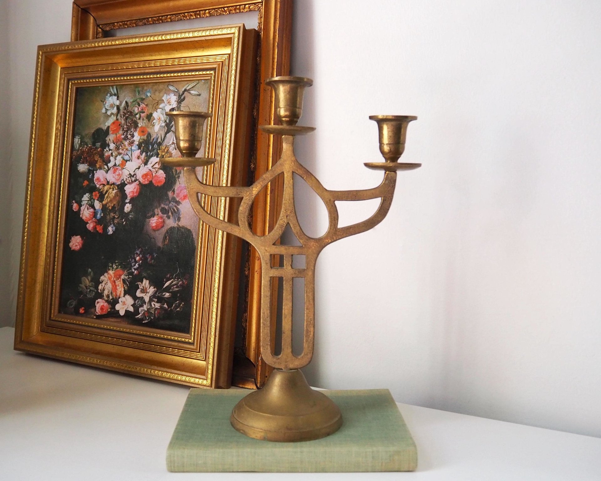 Vintage three arm candelabra | Vintage candelabrum | Three arm candlestick holder | Vintage candelabra | Art nouveau candelabrum