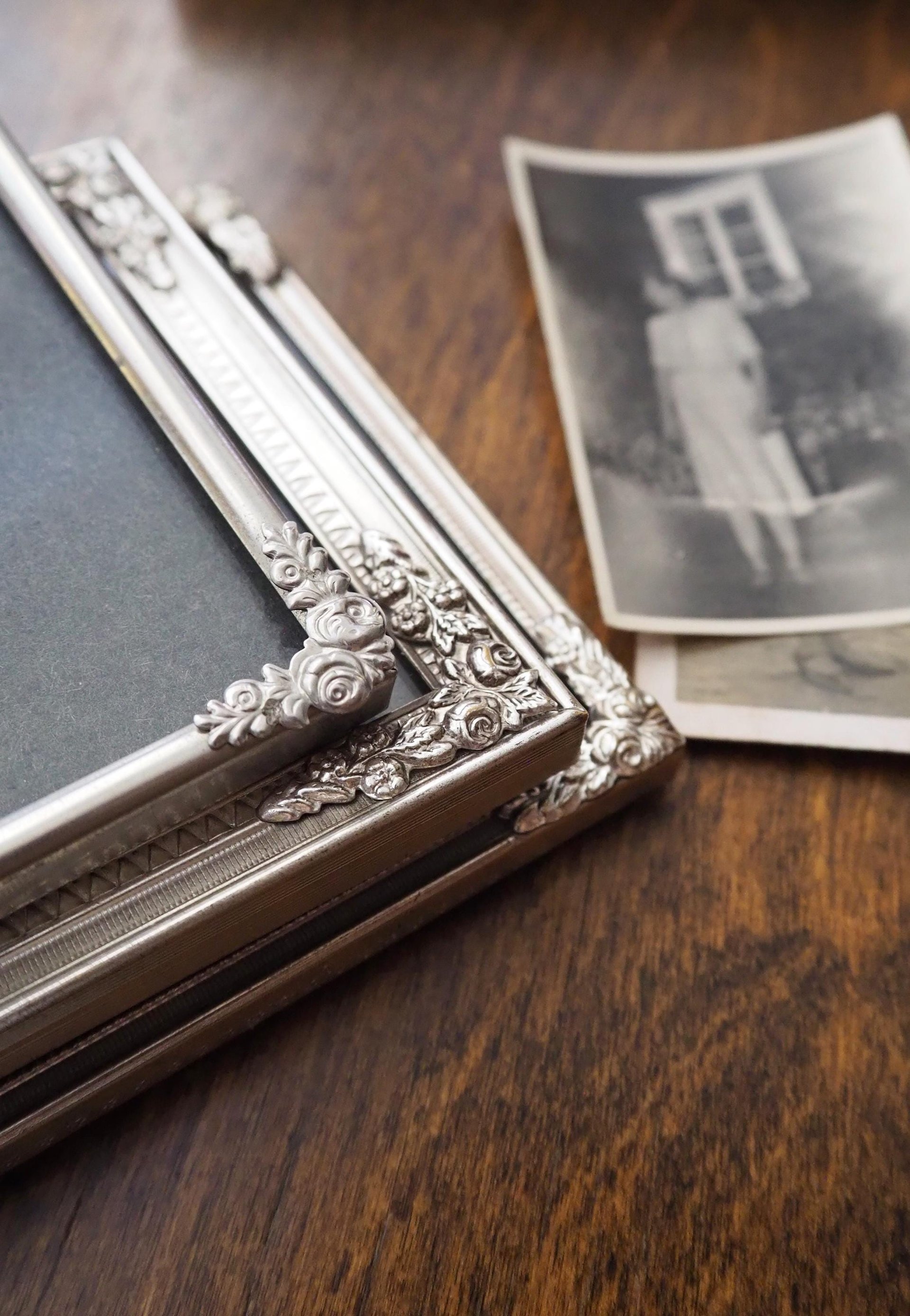 Set of three vintage photo frames | Vintage silver plated photo frames | Silver plated Danish frames | Silver plated picture frames