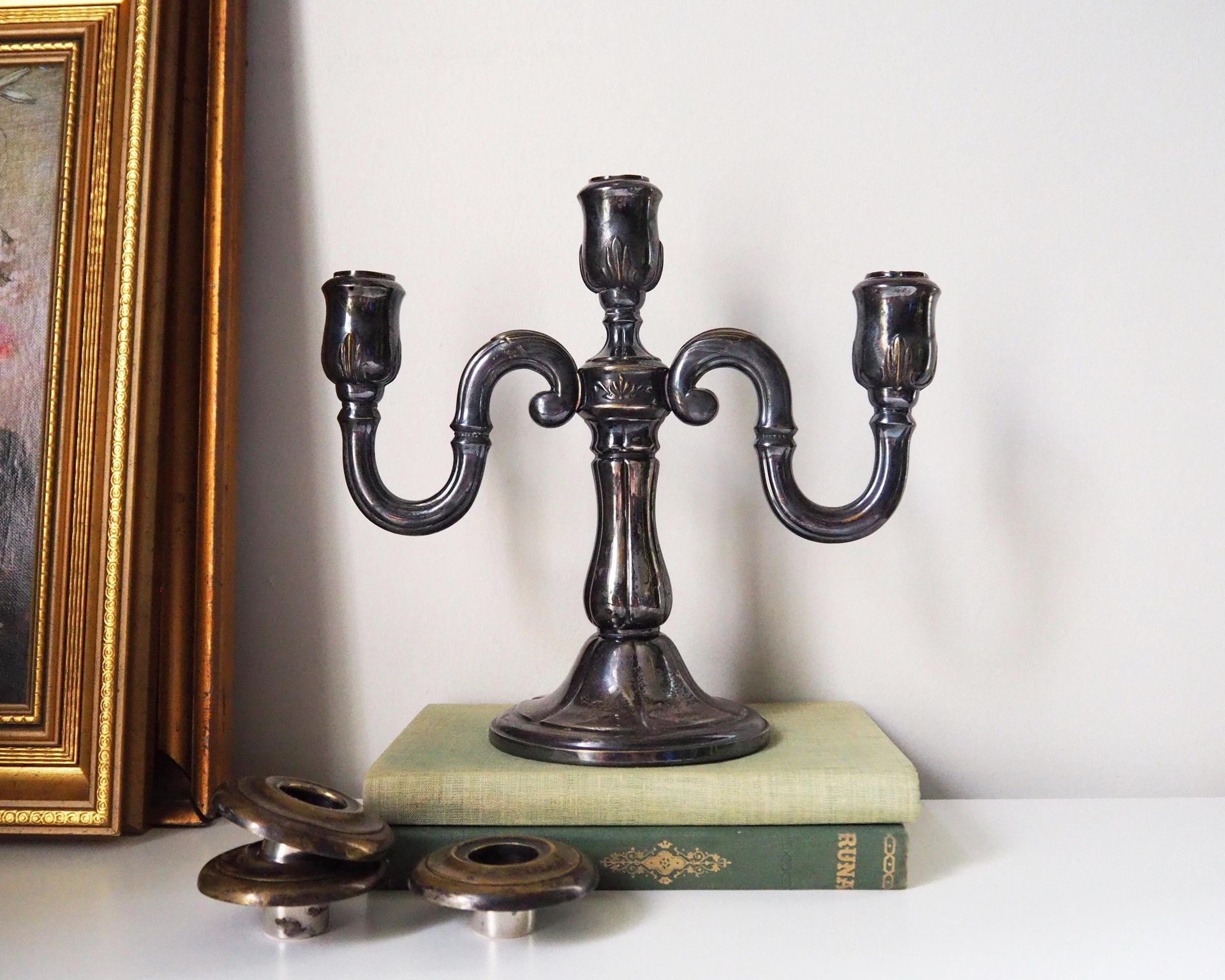 Vintage three arm candelabra | Silver plated candelabrum | Three arm candlestick holder | Vintage candelabrum | Vintage candle holder