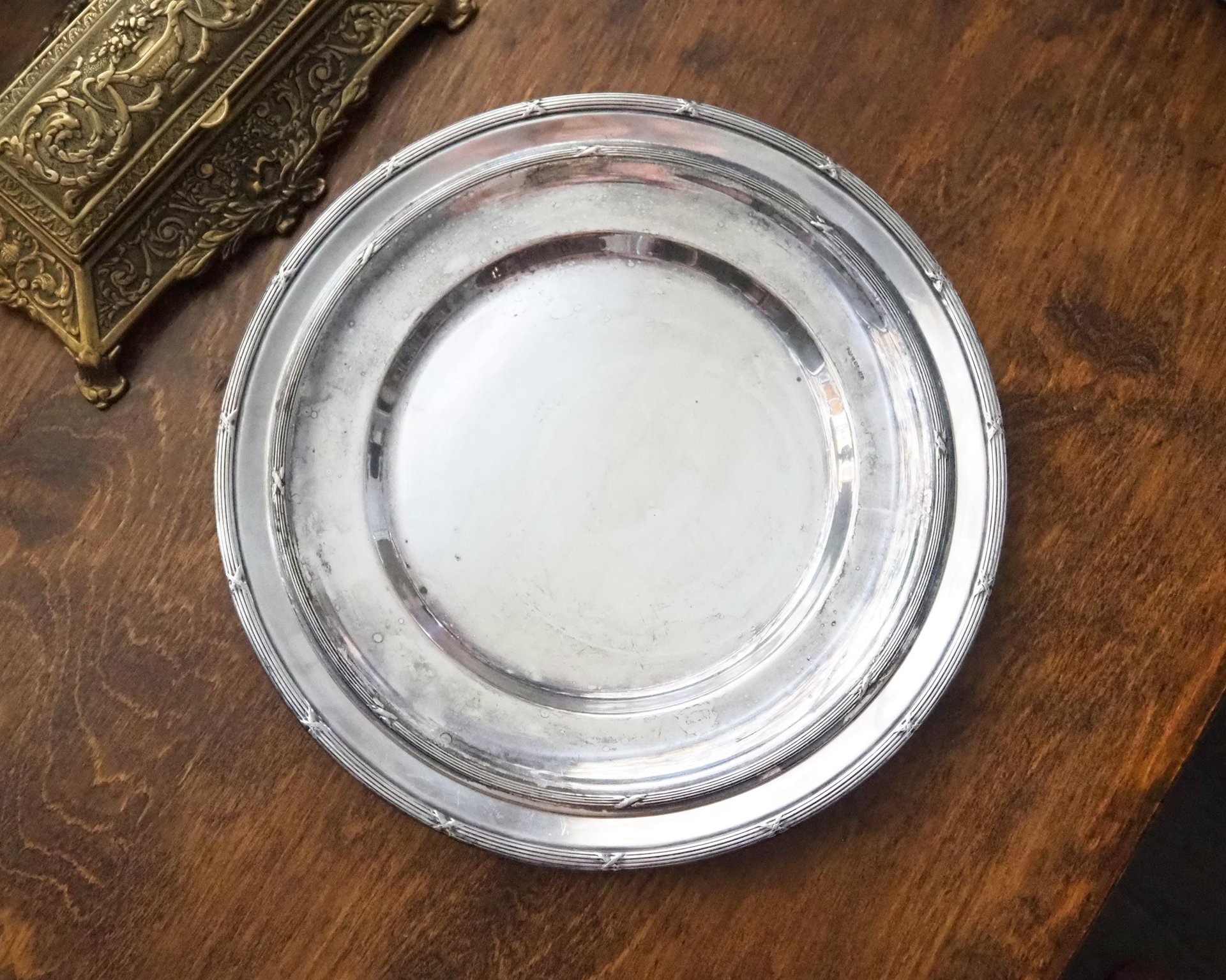 Vintage alpacca silver trays | Set of two simple silver trays | Alpacca silver platters | Vintage serving trays | Vintage silver plated tray