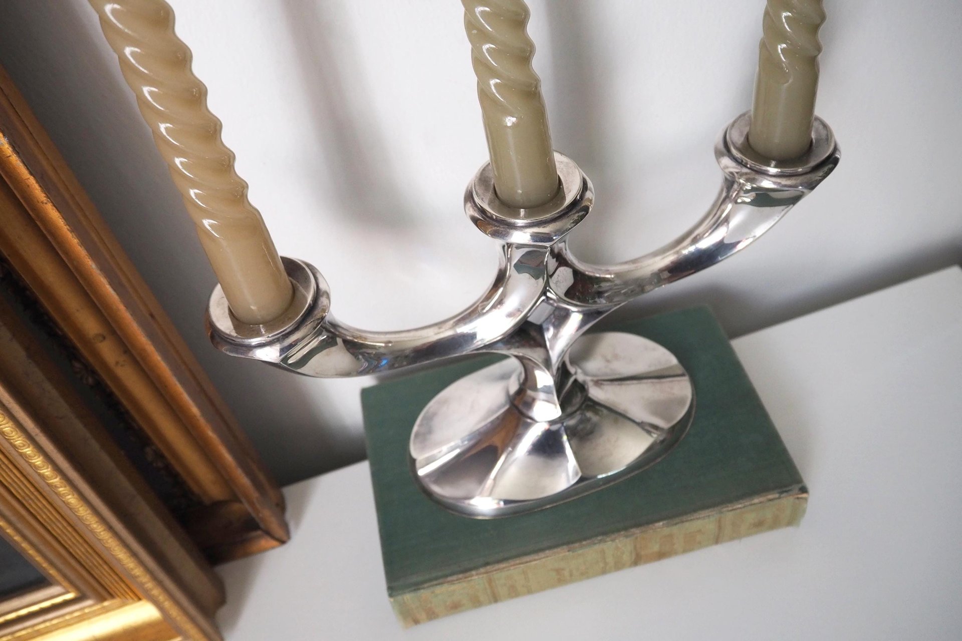 Vintage alpacca candelabra | Alpacca silver candelabra | Three arm candlestick holder | Vintage candelabrum