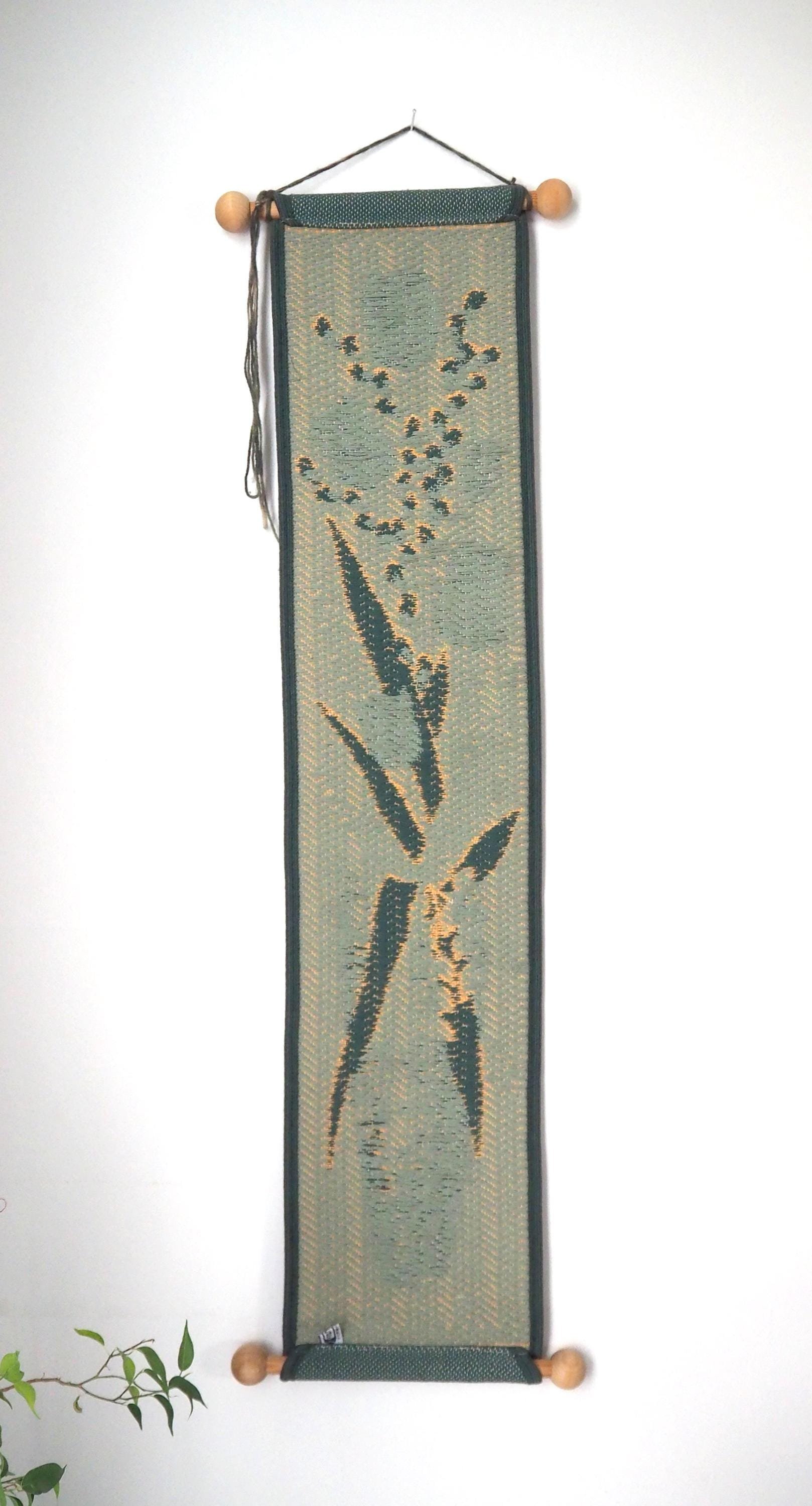 Vintage wall hanging | Long wall hanging | Nature wall hanging | Scandinavian woven textile | Made in Finland