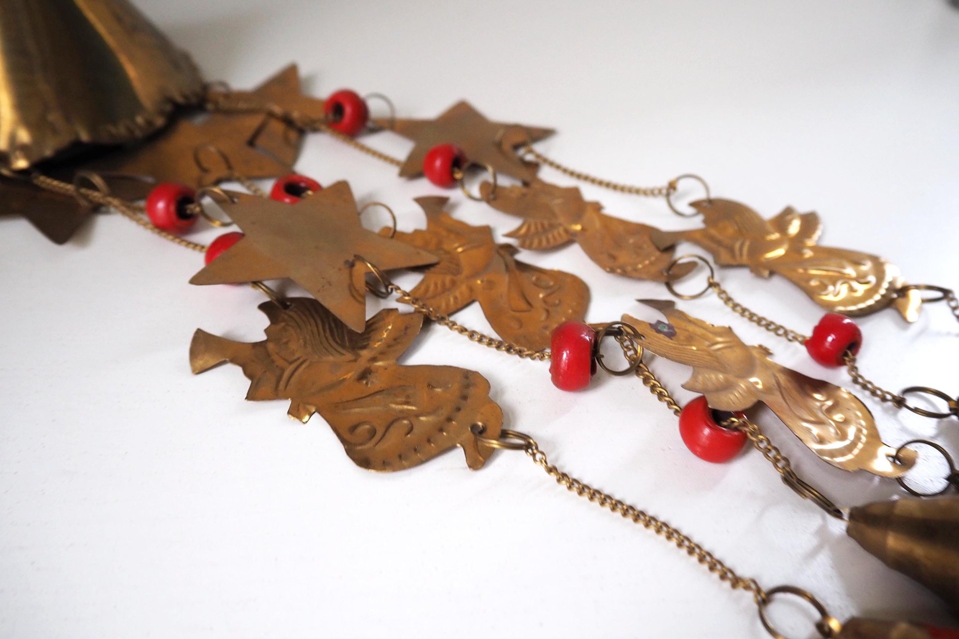 Vintage wind chime | Vintage brass wind chime | Brass wind chime | Angel wind chime with bells | Vintage Christmas decor