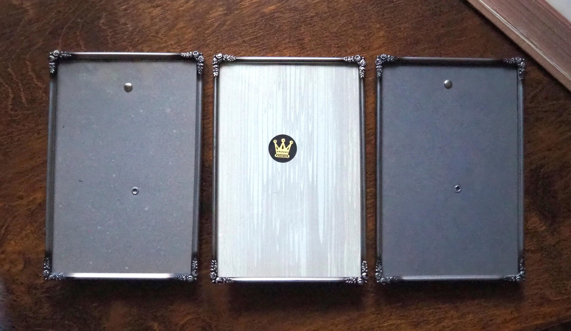 Set of three vintage photo frames | Silver plated photo frames 12x18 cm | Vintage silver plated picture frames | Vintage picture frames