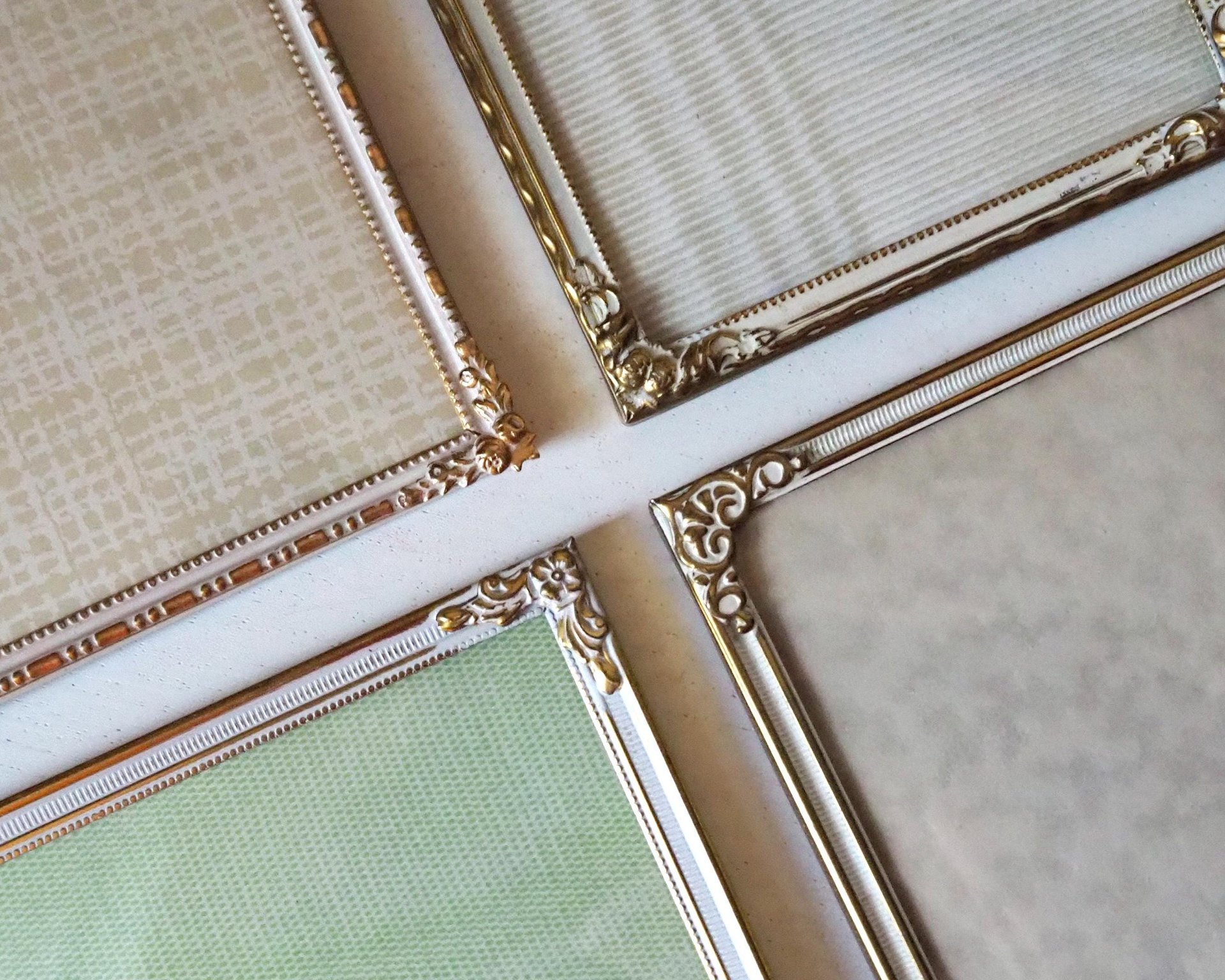 Set of four vintage photo frames | Set of four mismatched vintage frames | Vintage brass picture frames | Vintage brass frame set