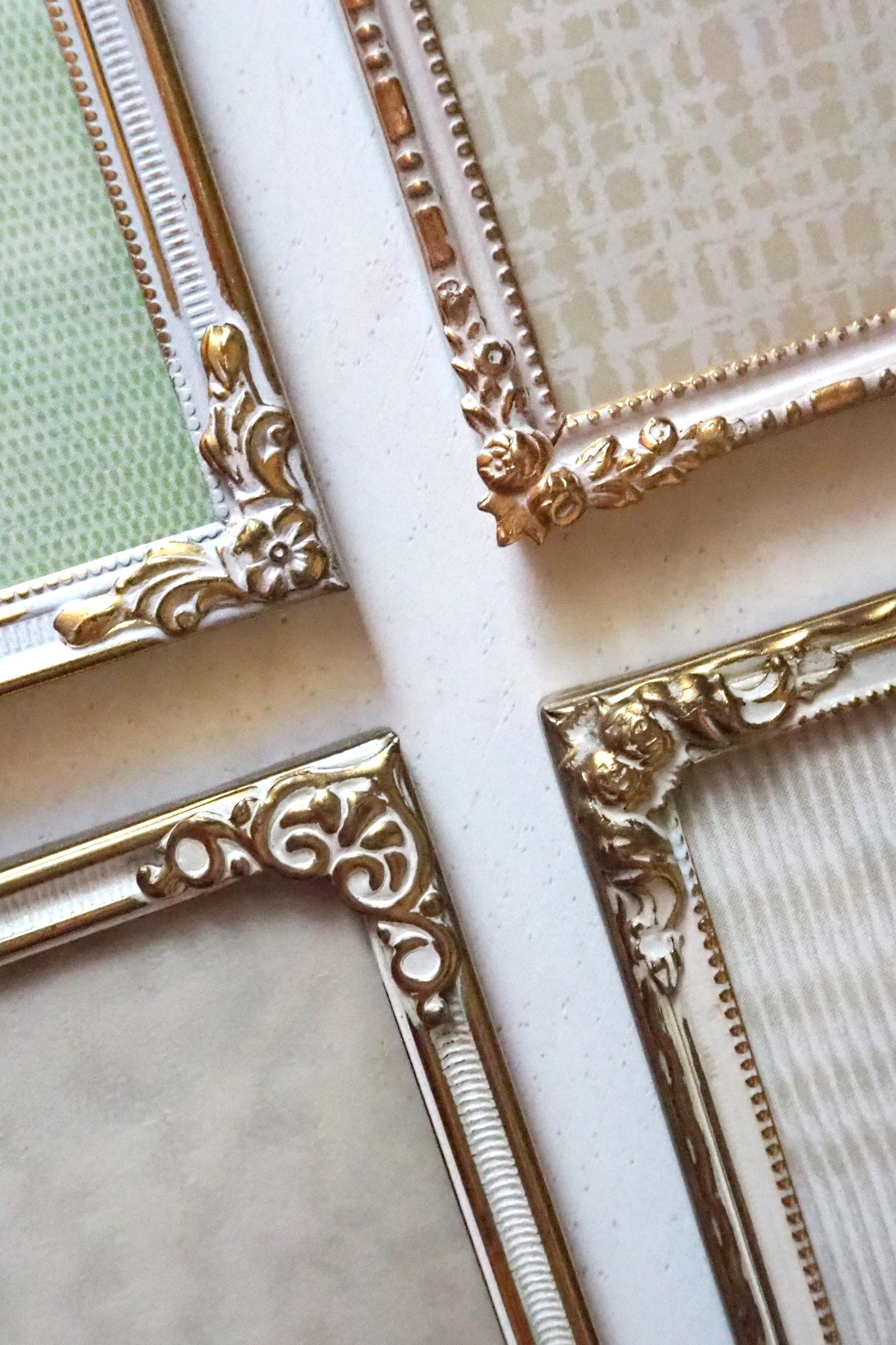 Set of four vintage photo frames | Set of four mismatched vintage frames | Vintage brass picture frames | Vintage brass frame set