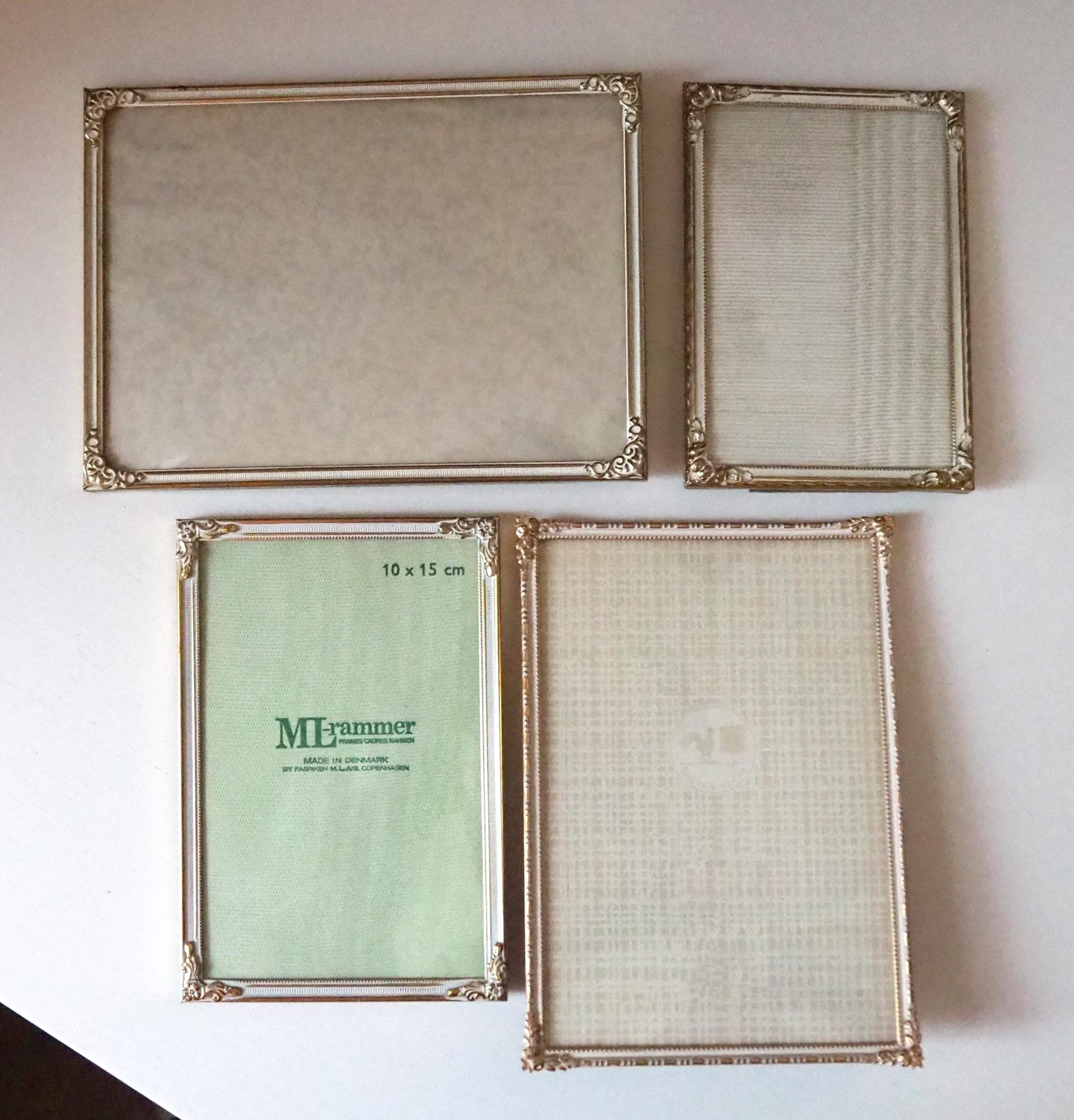 Set of four vintage photo frames | Set of four mismatched vintage frames | Vintage brass picture frames | Vintage brass frame set