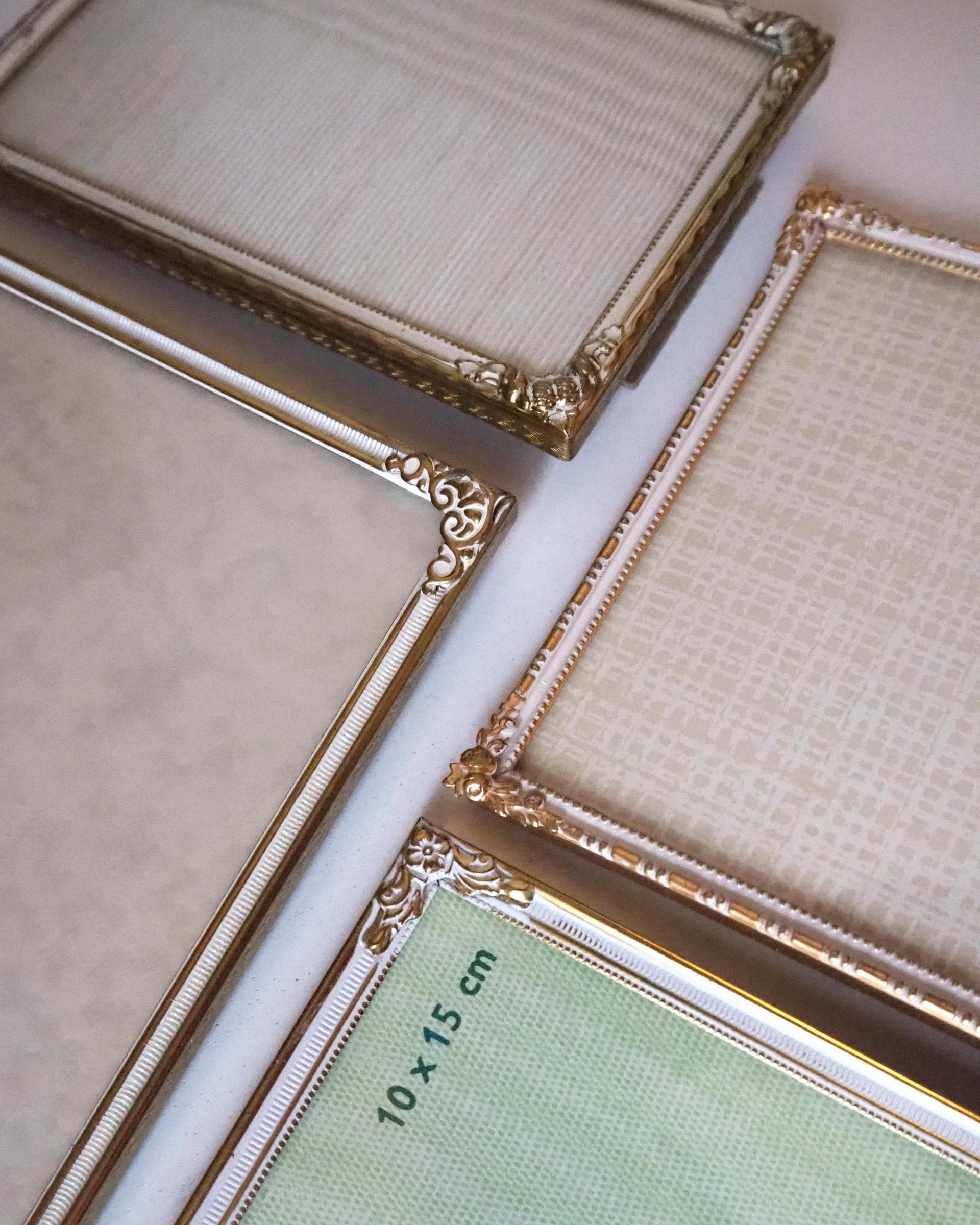 Set of four vintage photo frames | Set of four mismatched vintage frames | Vintage brass picture frames | Vintage brass frame set
