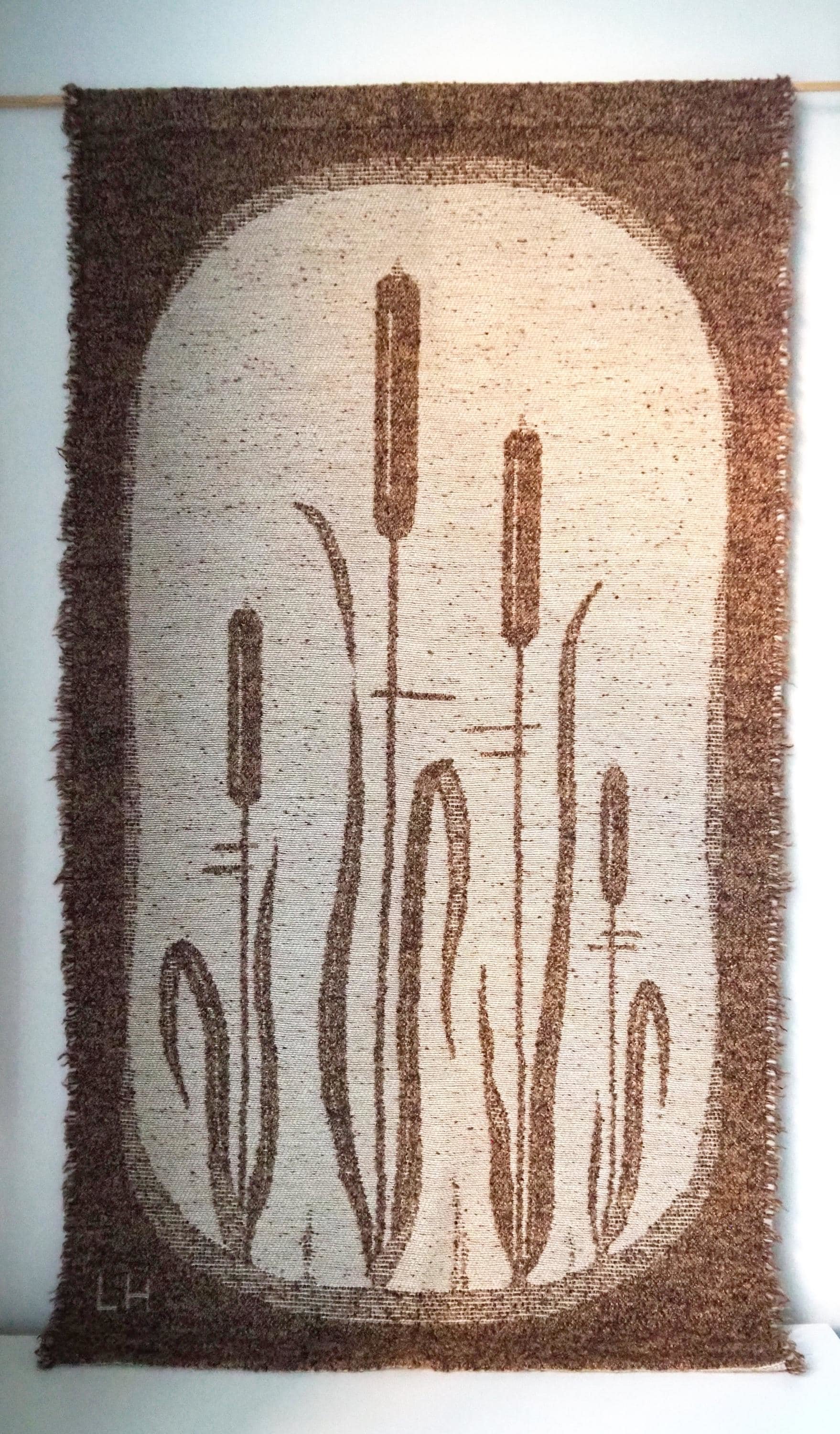 Vintage wall hanging | Scandinavian wall tapestry | Lapuan Kankurit wall hanging | Vintage wall tapestry | Finnish wall tapestry | Cattails