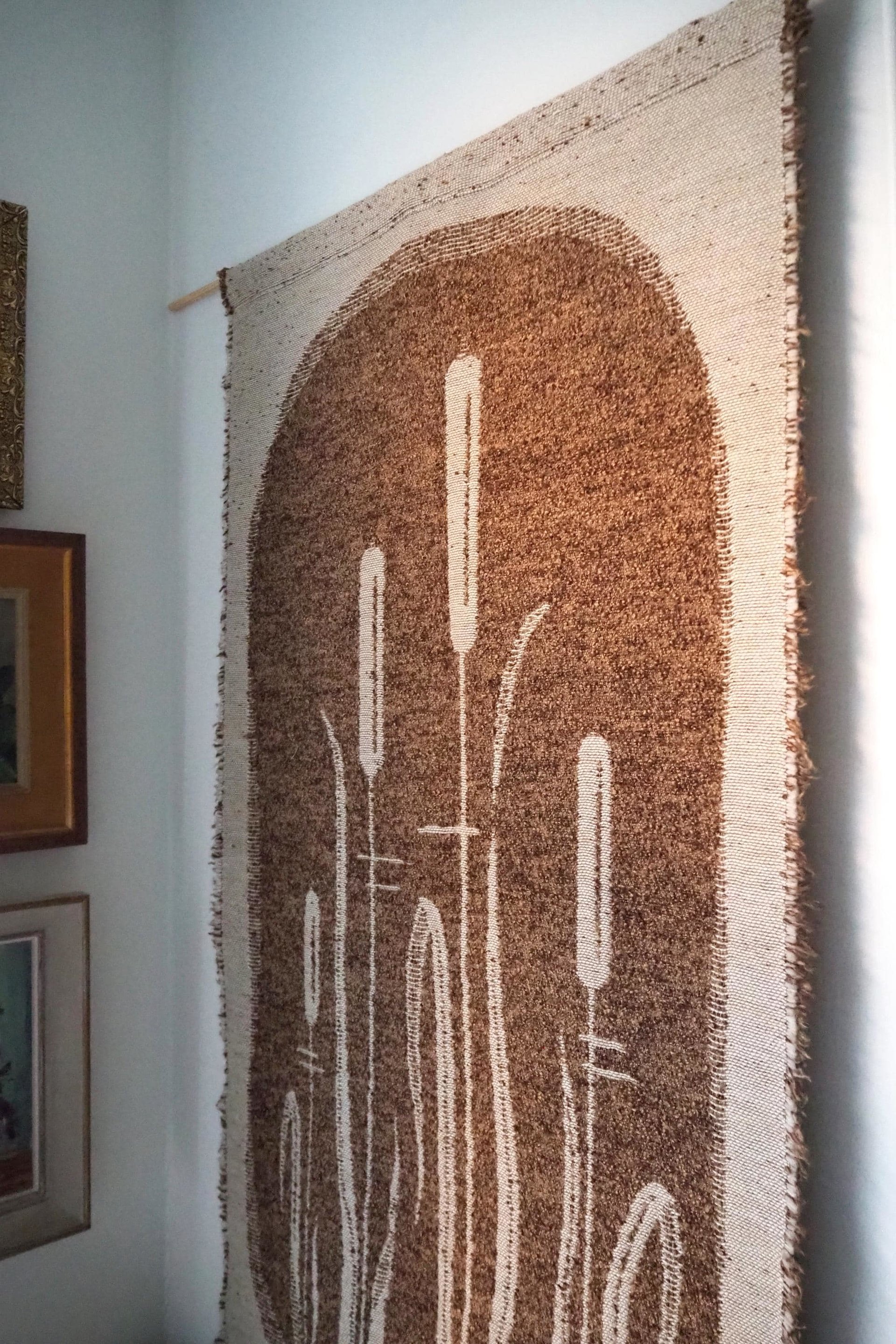 Vintage wall hanging | Scandinavian wall tapestry | Lapuan Kankurit wall hanging | Vintage wall tapestry | Finnish wall tapestry | Cattails