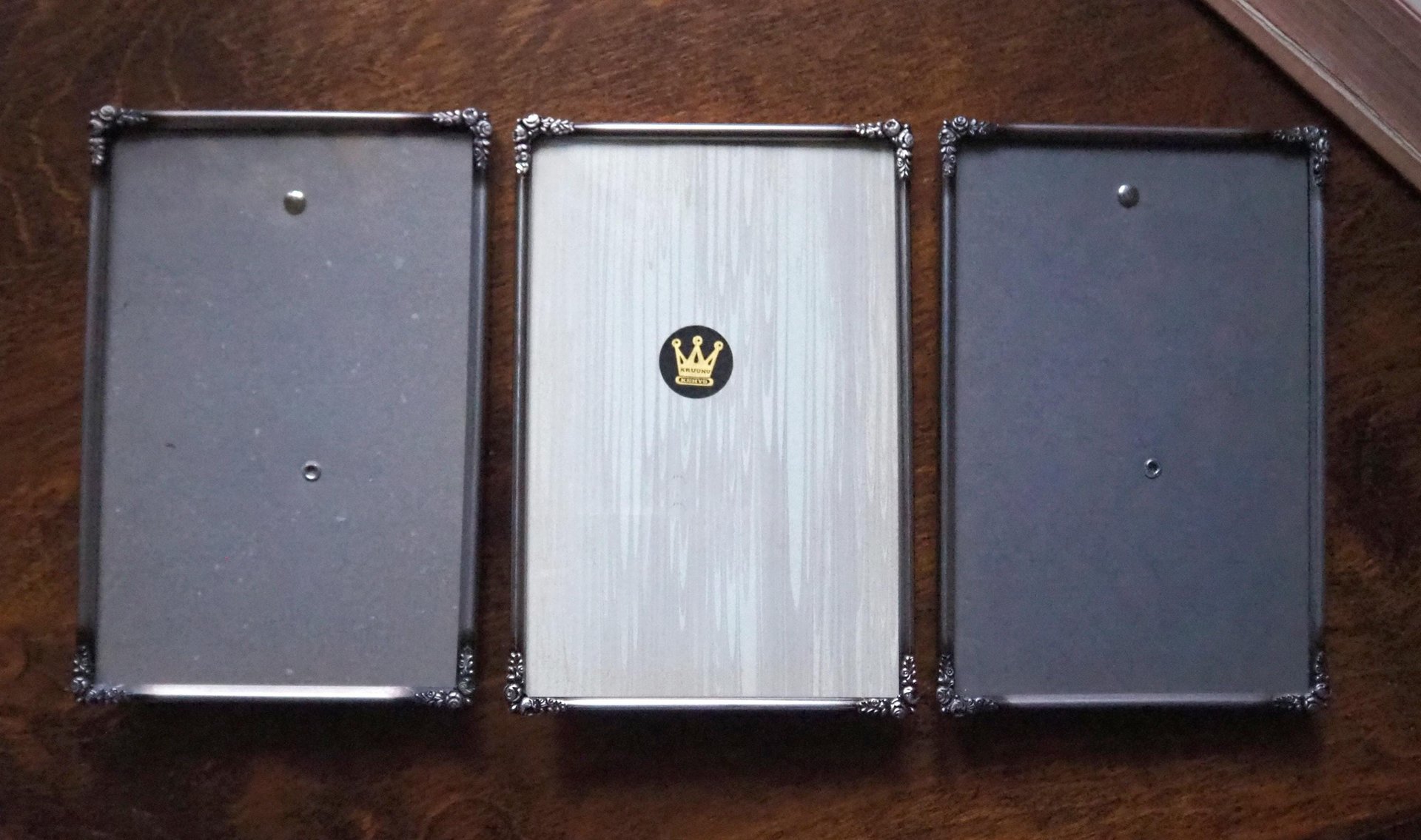 Set of three vintage photo frames | Silver plated photo frames 12x18 cm | Vintage silver plated picture frames | Vintage picture frames