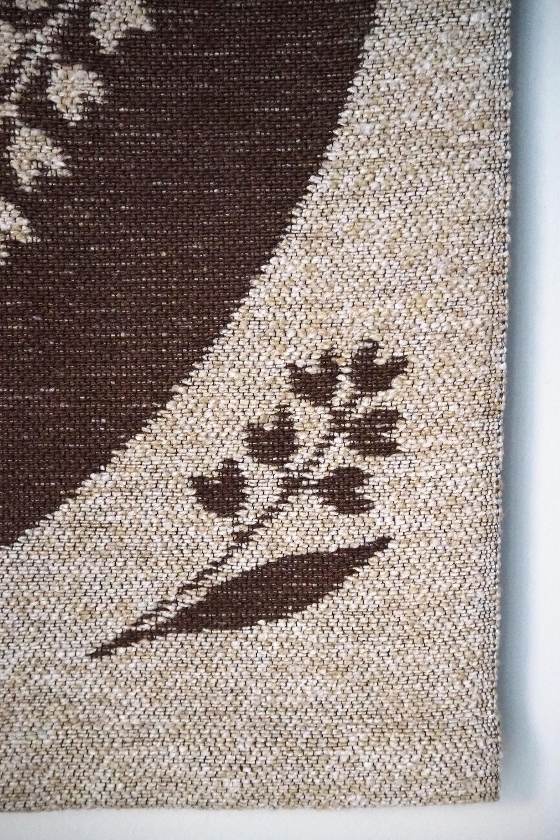 Vintage wall hanging | Lily of the Valley wall tapestry | Large wall hanging | Scandinavian woven textile | Brown wall hanging
