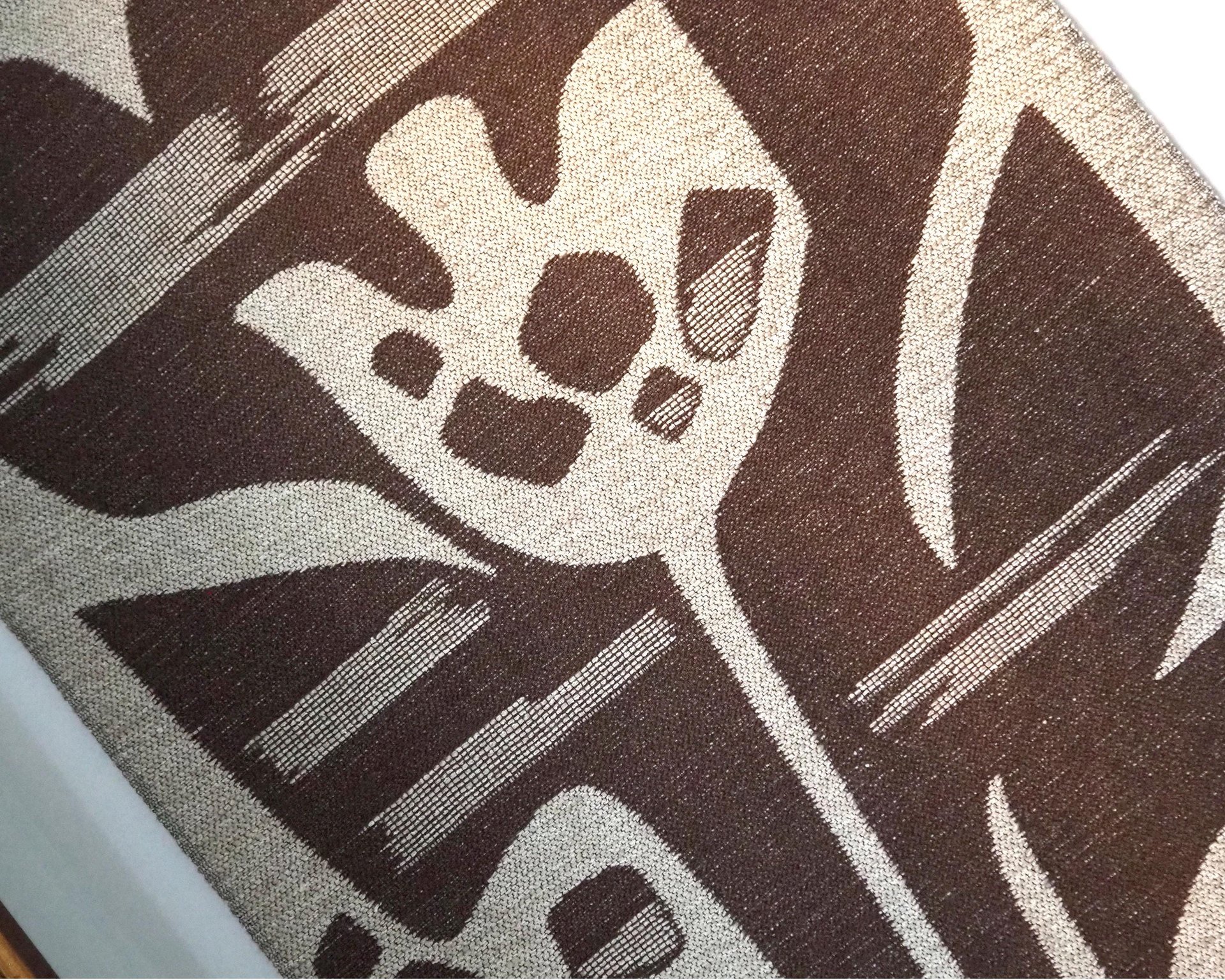 Vintage wall hanging | Large wall hanging | Scandinavian woven textile | Brown and beige wall hanging | Abstract wall tapestry