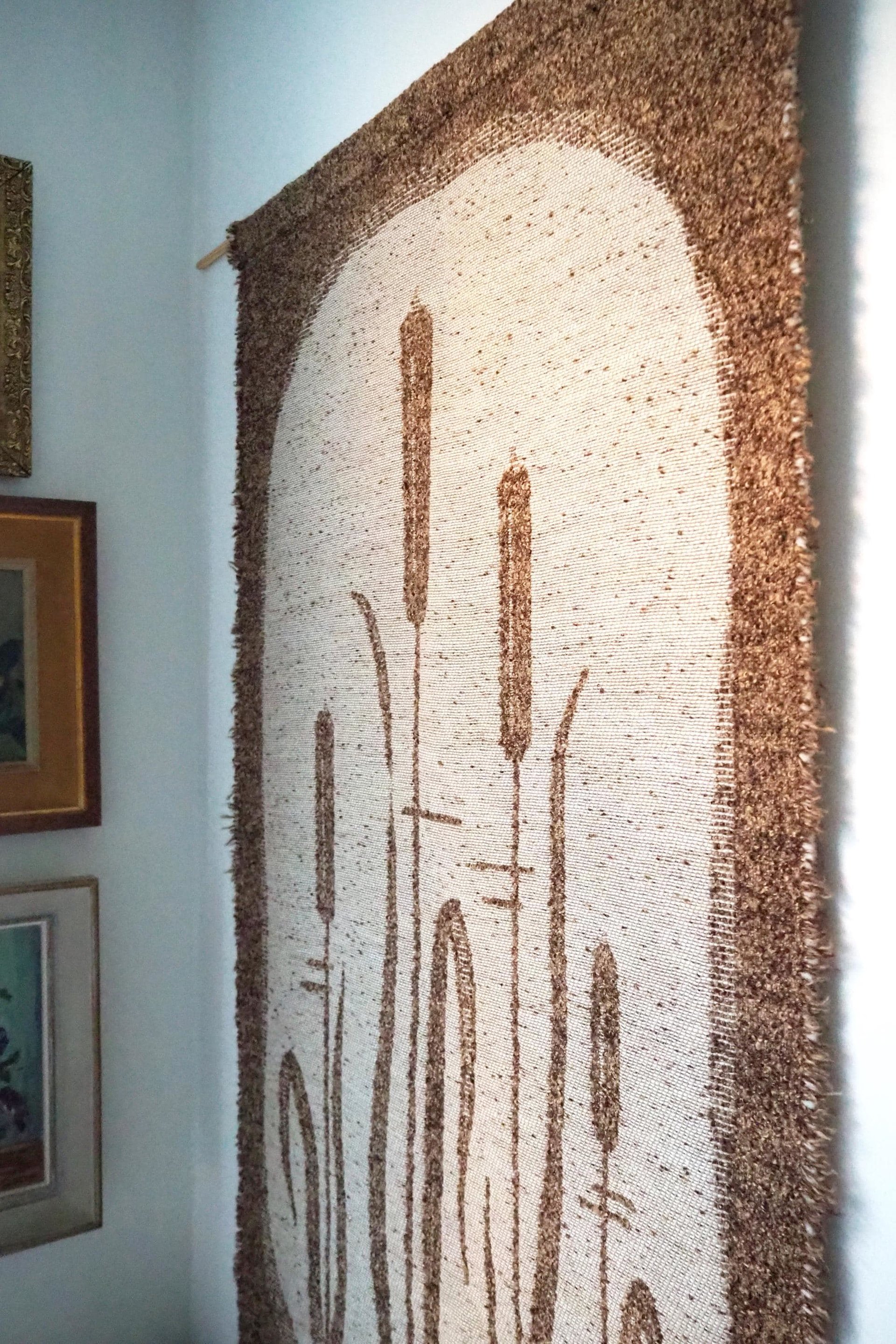 Vintage wall hanging | Scandinavian wall tapestry | Lapuan Kankurit wall hanging | Vintage wall tapestry | Finnish wall tapestry | Cattails