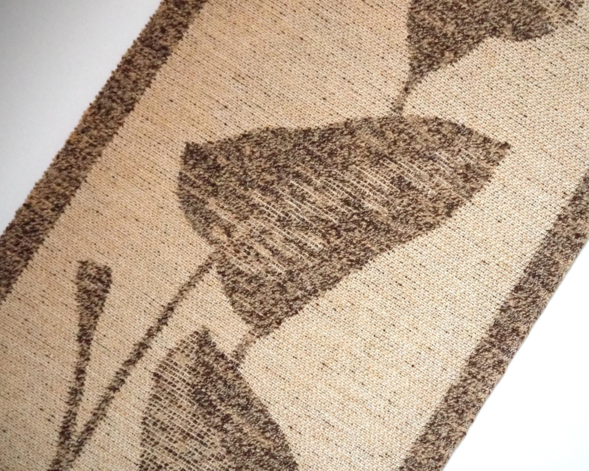 Vintage wall hanging | Long wall hanging | Scandinavian woven textile | Brown and beige wall hanging | Retro wall hanging