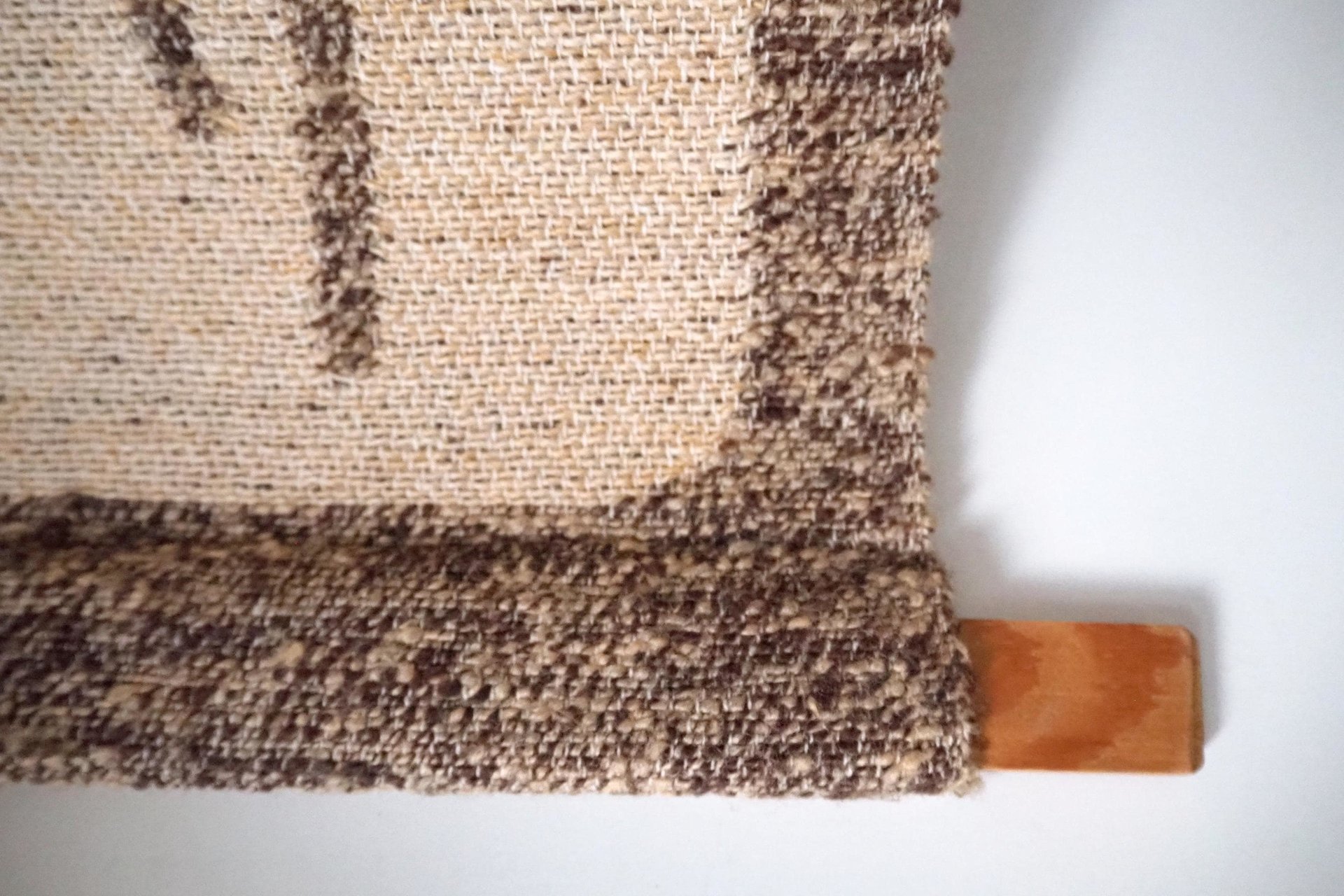 Vintage wall hanging | Long wall hanging | Scandinavian woven textile | Brown and beige wall hanging | Retro wall hanging