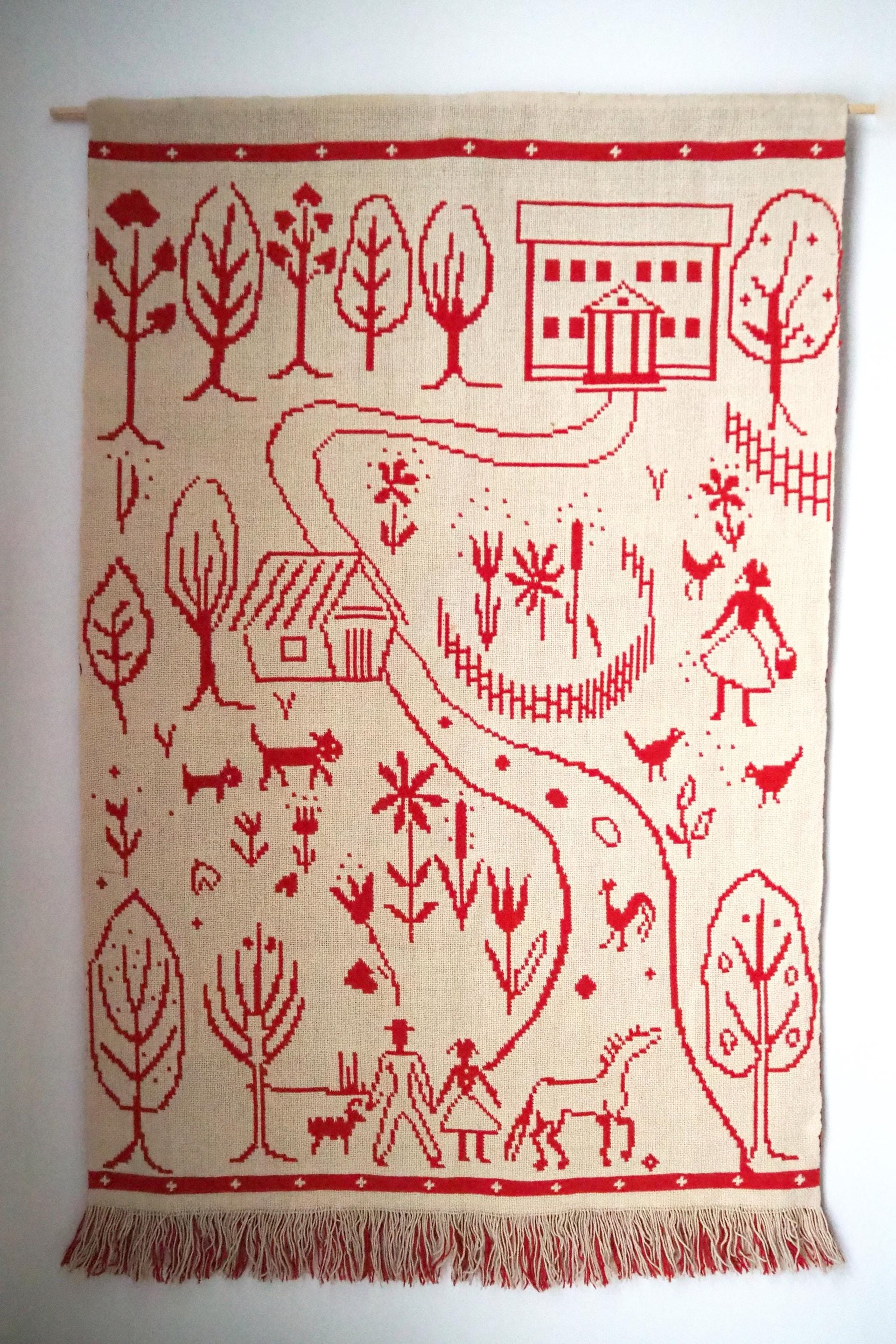 Vintage wall hanging | Handmade wall tapestry | Scandinavian wall hanging | Vintage wall tapestry | Reversible wall tapestry