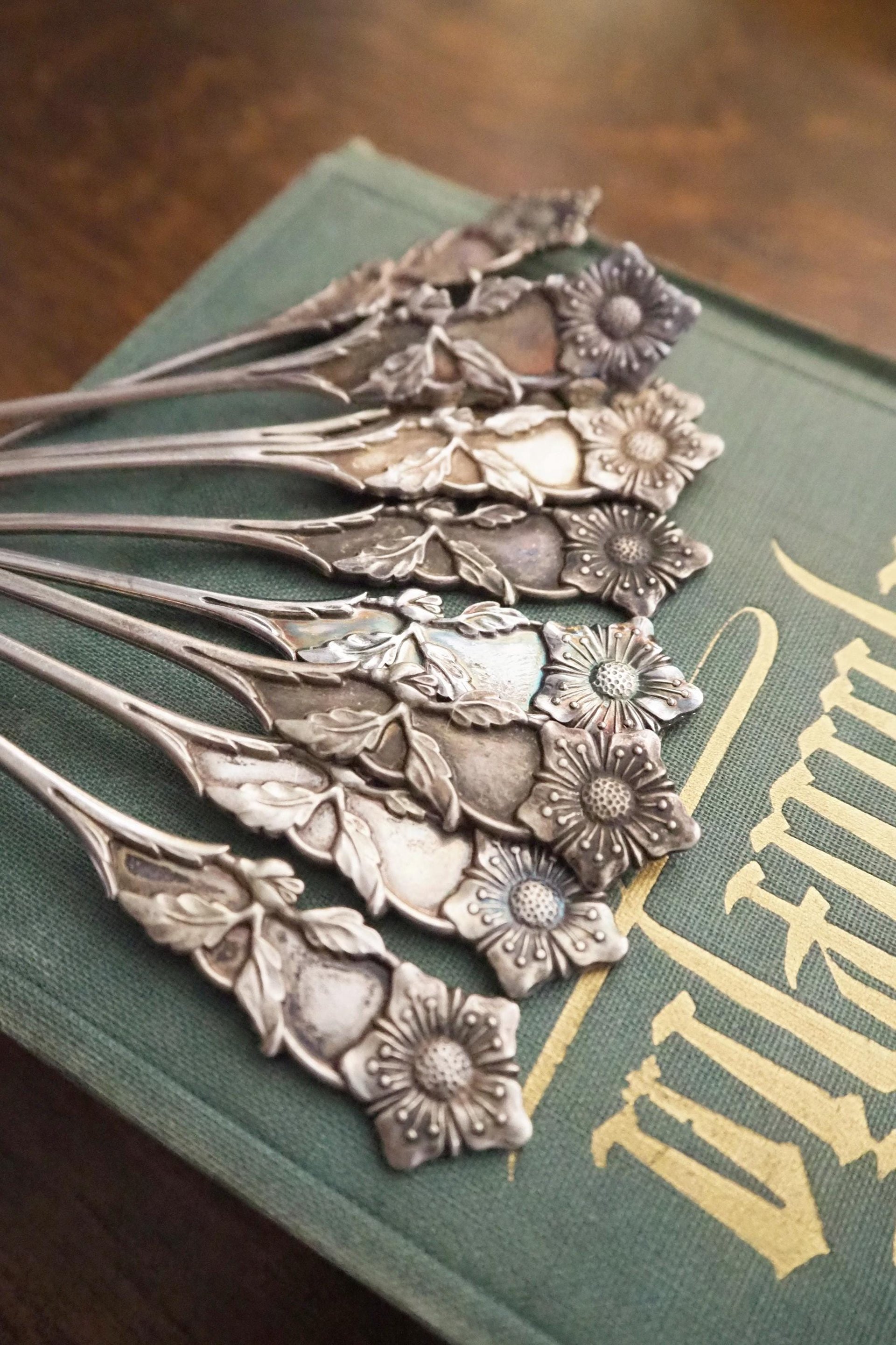 Set of nine vintage teaspoons | Vintage alpacca silver teaspoons | Small teaspoons | Vintage teaspoon set | Vintage alpacca teaspoons