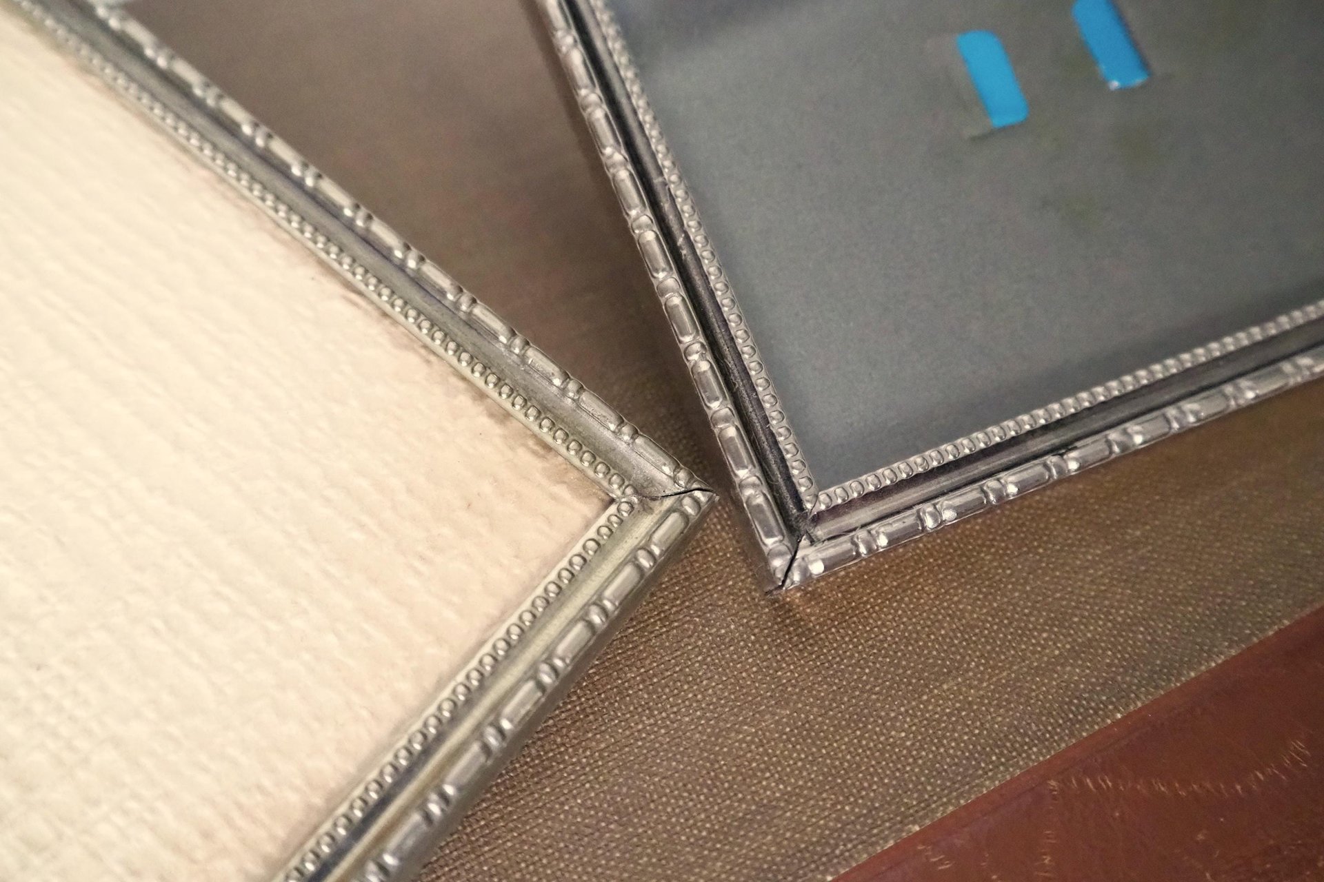 Set of two vintage photo frames | Vintage silver plated photo frames | Silver plated square frames | Silver plated picture frames